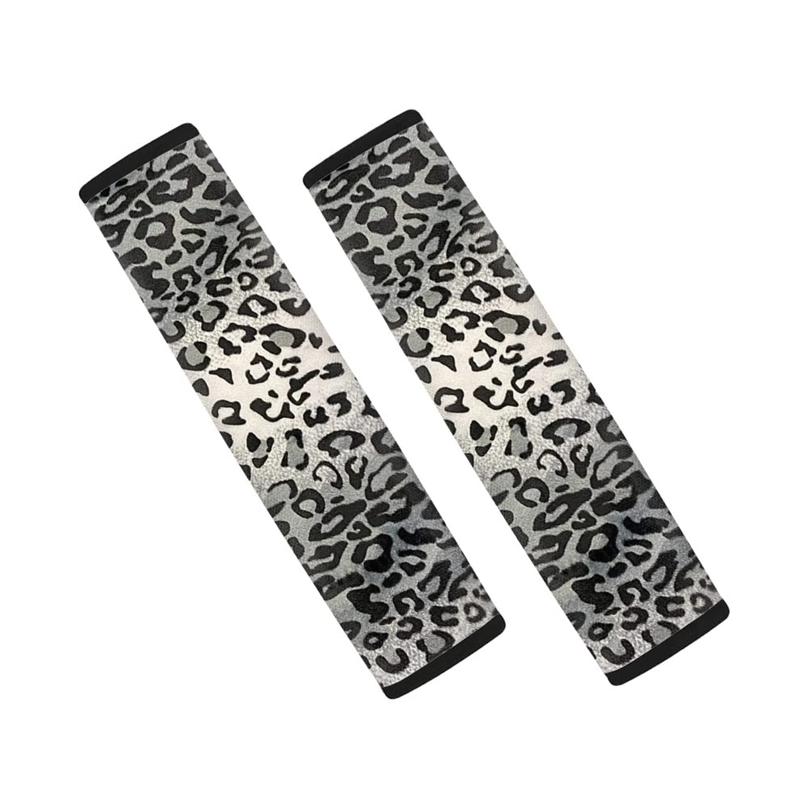 Dreaweet Grey Leopard Print Seat Belt Pads Cover for Adults Kids, Stylish Car Seatbelt Cover 2 pcs, Universal Soft and Safe