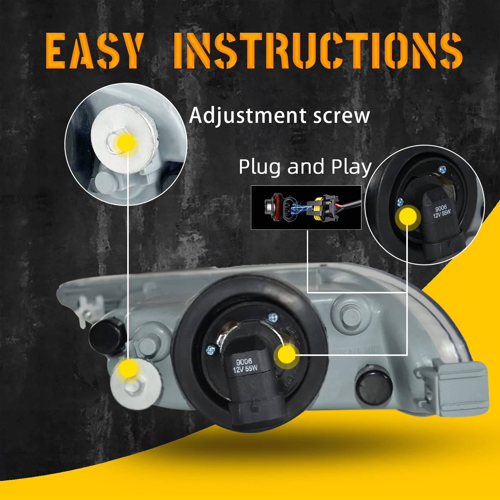 Driving Fog Lights Compatible With Toyota Camry 2002-2004/ Corolla 2005-2008/ Solara 2002-2003 Bumper Fog Lamps With Halogen Bul