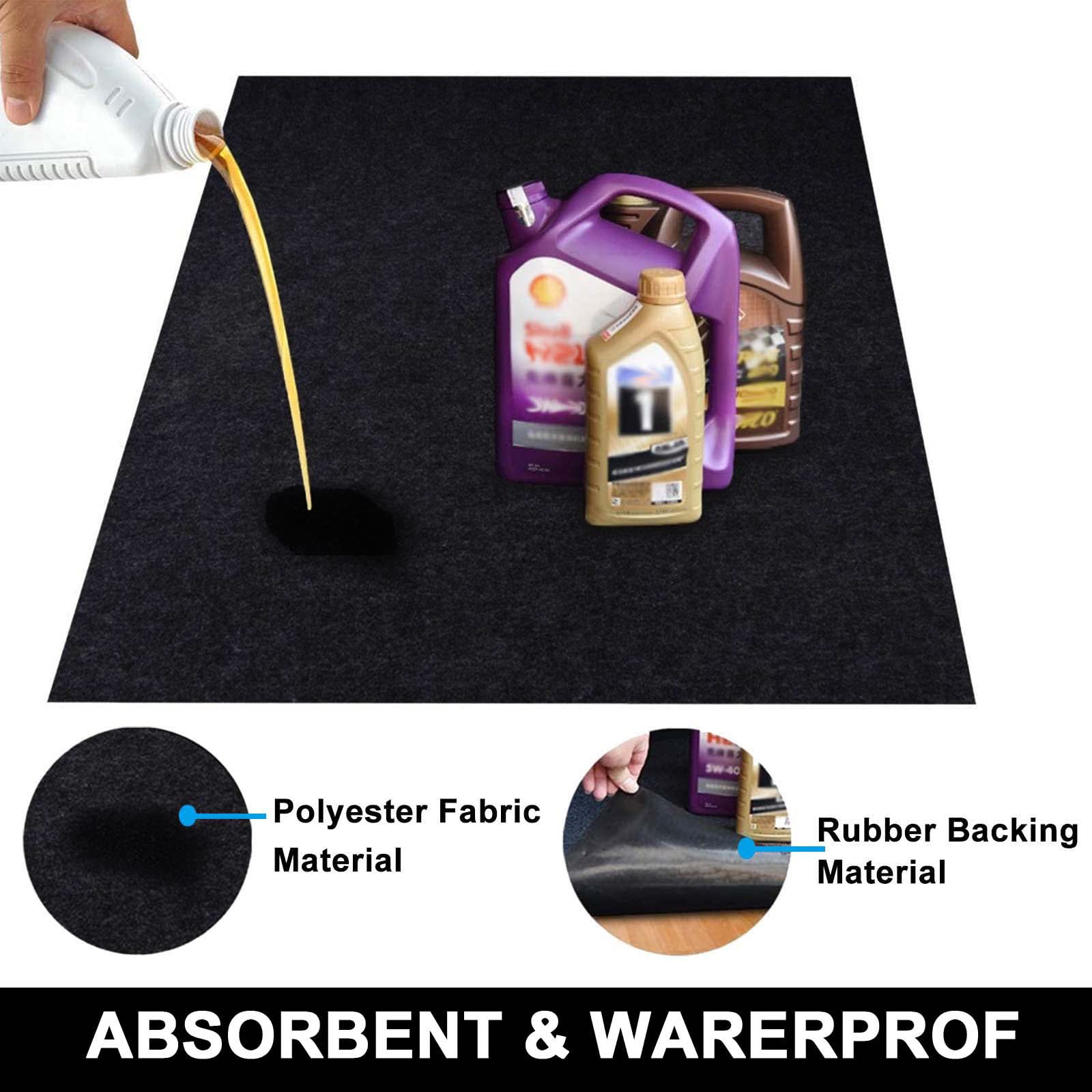 Aibob Oil Spill Mat, 36 X 60 Inches, Garage Floor Mat Under Car, Waterproof Backing Absorbent Pad Protects Floor, Durable, Reusa
