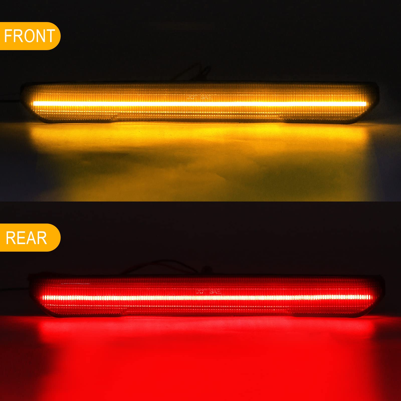R&F Auto 4Pcs Smoked Lens Led Side Marker Lights Replacement For Sierra 2500Hd 3500Hd 2020-2024 Pickup Truck Amber Front Rear Re