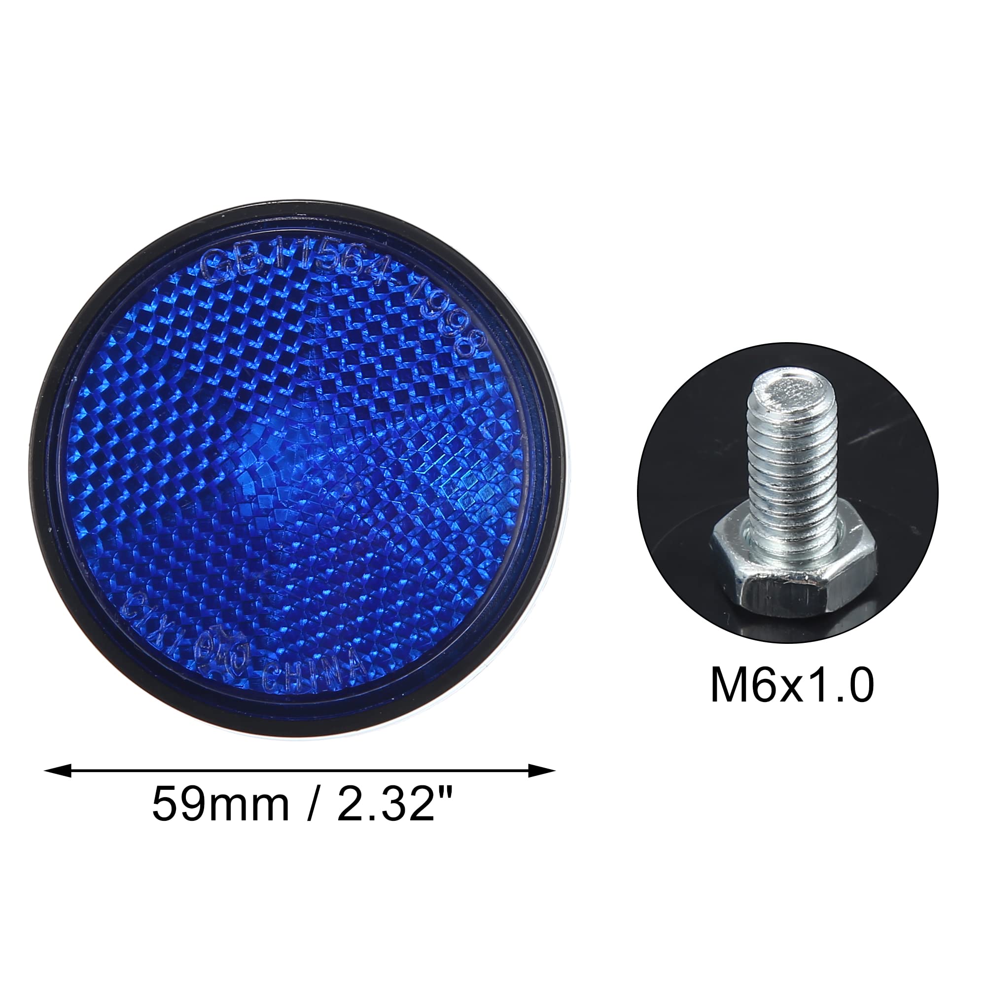 X Autohaux 2 Pcs Universal Round Shape Reflector For Motorcycle Garbage Cans Car Trailer Truck And Bike Blue