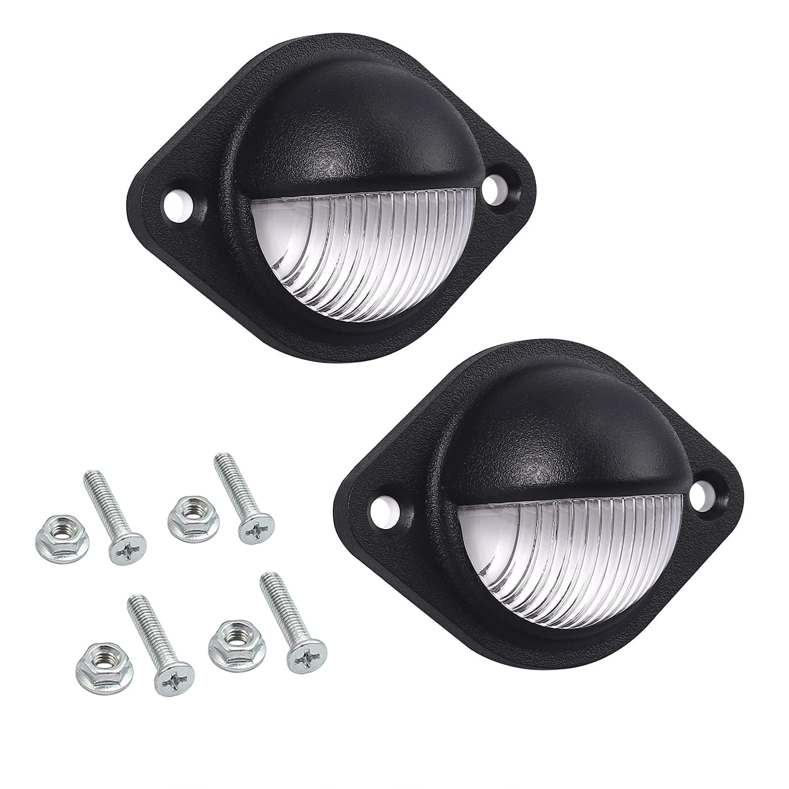 Justech 2 Pcs 3Leds License Plate Light, 12V 24V Waterproof Number Plate Lights, Universal Tag Lights For License Plates Tag Lam