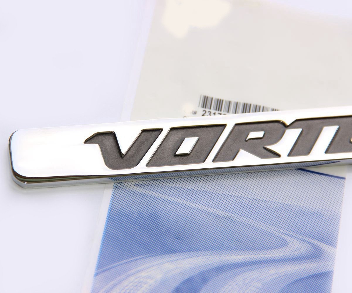 Yoaoo Vortec Emblems Badge 2-Pack for Silverado Truck, Chrome with Black, Metal, Model CS062-2-VortecCHBK