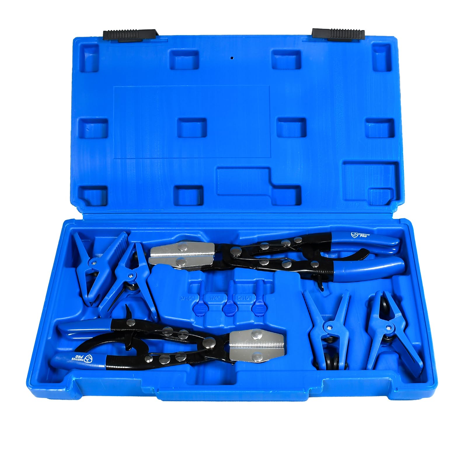 SMOTIVEPRO 9pcs Hose Fluid Stopper Set, Fuel Line Clamp and Stopper Kit, 8inch/10inch Hose Pinch Pliers and 4pcs Steel Line Stop