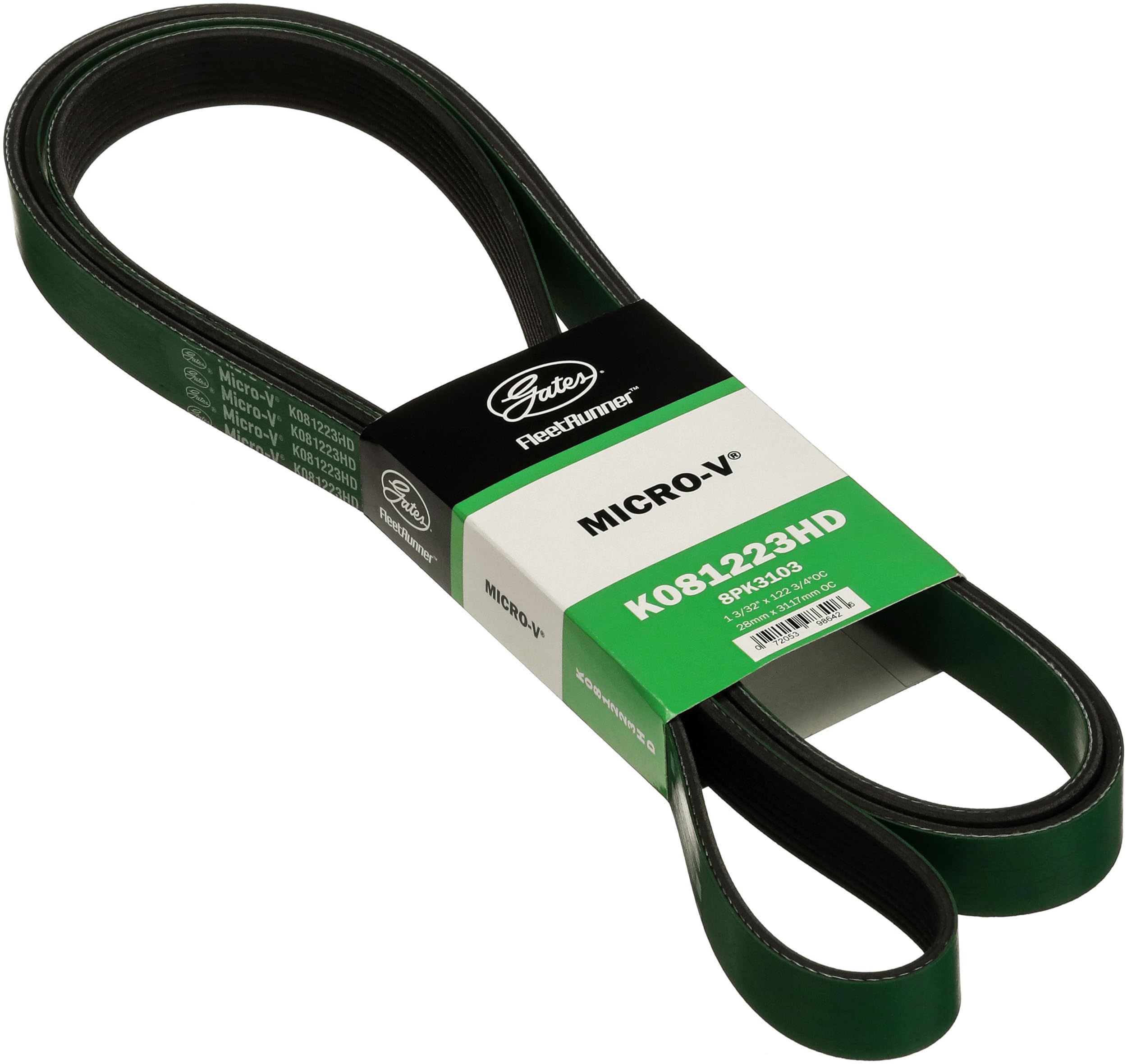 Gates K081223HD FleetRunner Micro-V Serpentine Drive Belt
