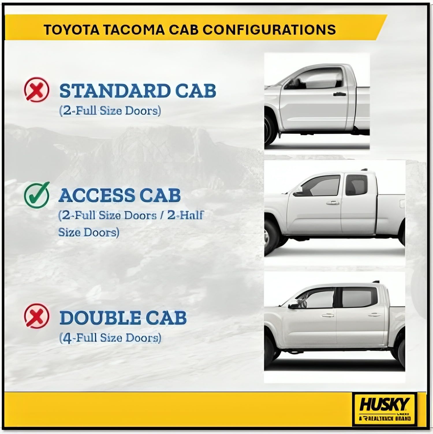 Husky Liners Classic Style Series | 1995-2004 Toyota Tacoma Access Cab/Standard Cab | Front Floor Liners, Grey | 35112