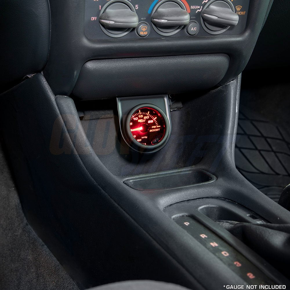 Glowshift Universal Black Single Gauge Mounting Bracket Pod - Fits Any Make/Model - Mounts (1) 2-1/16'' (52Mm) Gauge Under The V