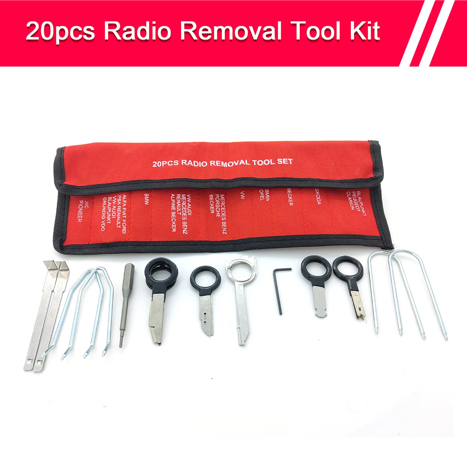 Radio Removal Tool Key And Removal Pry Tool Kit Universal Stereo Cd Player Removal Key Kit For Most Car And Truck Stainless Stee