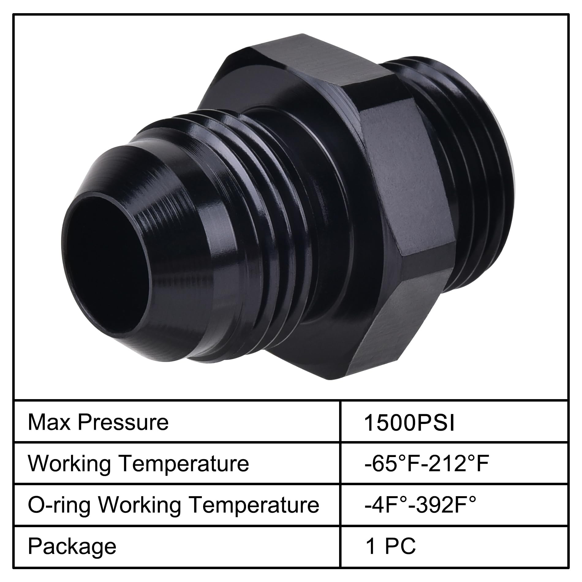 Evil Energy 6An Flare To 6An Orb Male Fuel Rail Adapter Fitting Black 2Pcs