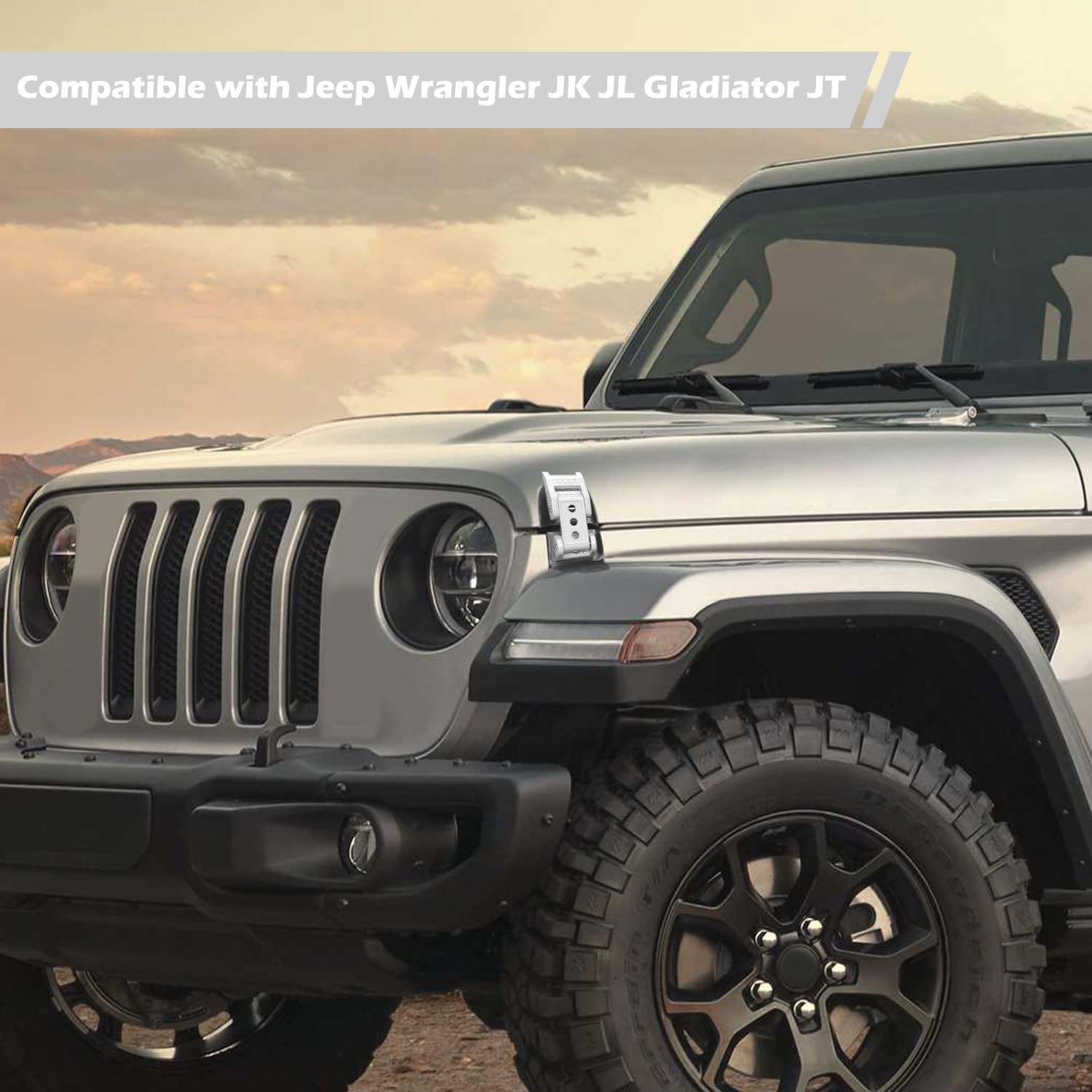 Rt-Tcz For Wrangler Hood Latches Catch Kit Compatible With Jeep Wrangler Jk Jl 2007-2025 For Gladiator Jt 2020-2025 White Exteri