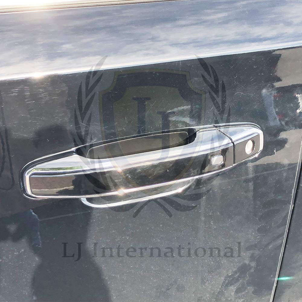 Lj International Quality Accessories Triple Chrome Plated Ltz Door Handle Trim Upgrade With Smart Key For Chevrolet Silverado Tahoe Suburan Yukon Sierra