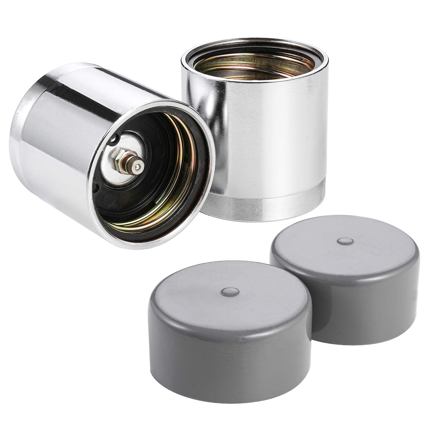 Czc Auto 1.98 Inch Bearing Protectors With Protective Bras For Trailer Boat, Chromed, Pair