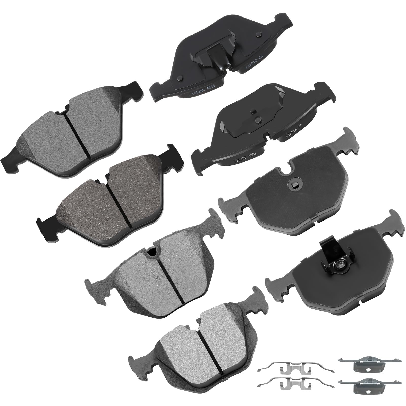 Cciyu D918 D683 Front & Rear Disc Brake Pads Kit For Bmw 525I 525Xi 528I 528I Xdrive 528Xi 530I 530Xi 535I Xdrive 535Xi 8Pcs
