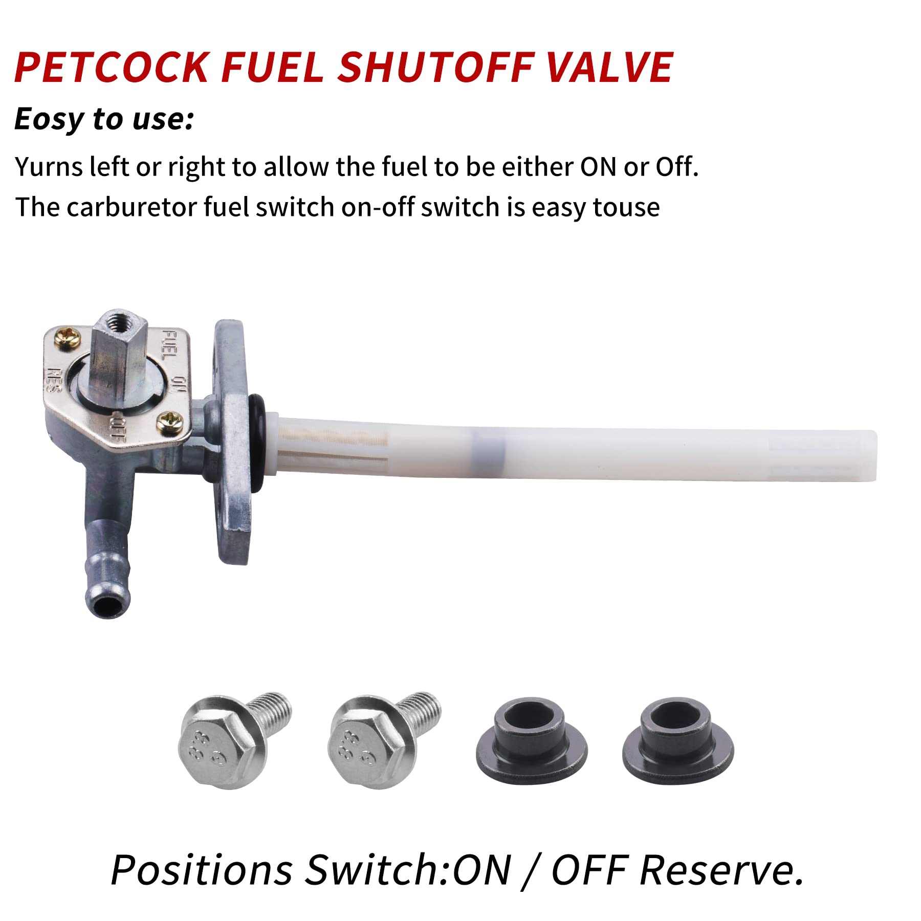 Fuel Tank Petcock Vavle Shut Off Tank Switch Compatible with Honda TRX 250EX 350 400 420 Foreman Recon 250 Rancher TRX400 450 50