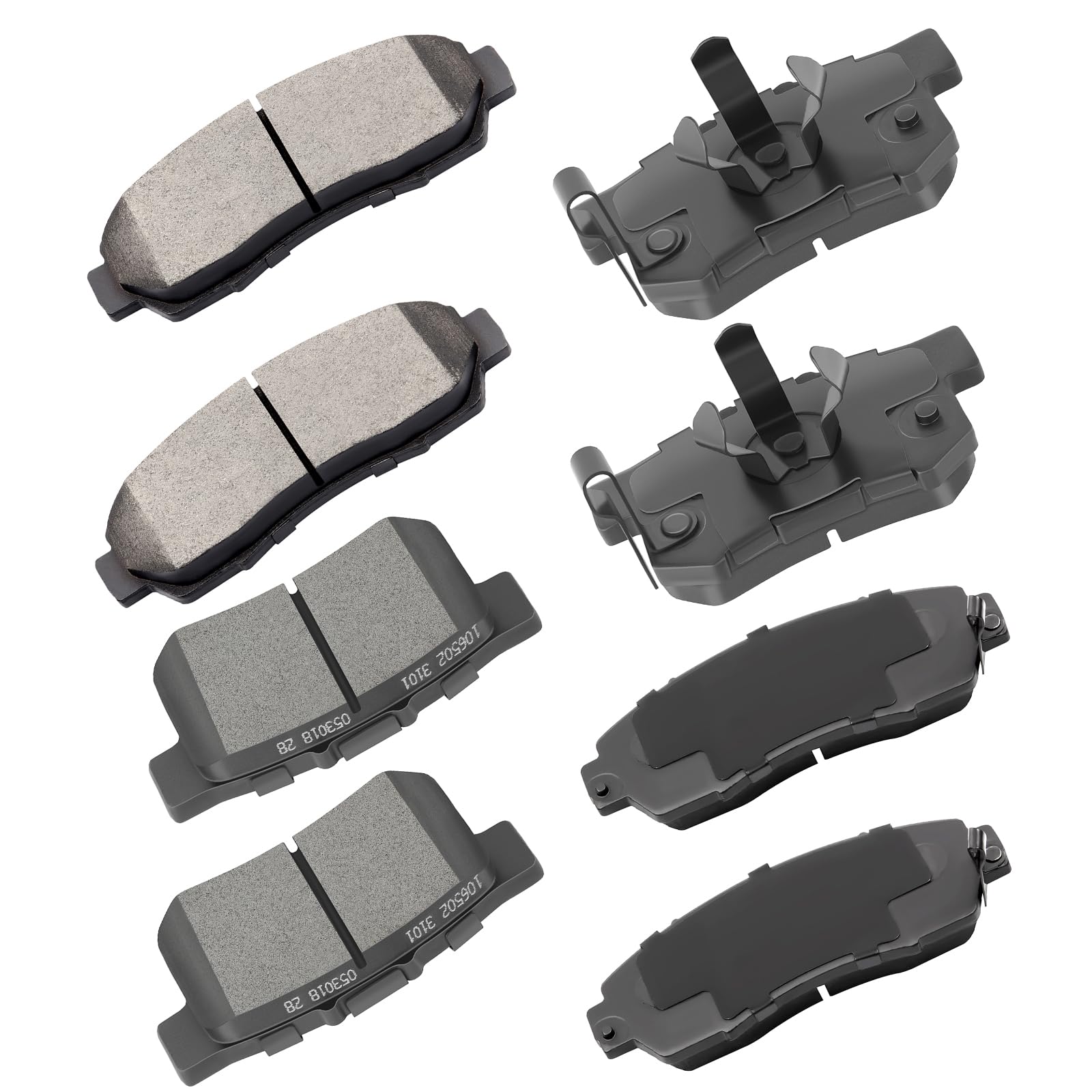 Cciyu D1089 D1086 Front & Rear Professional Ceramic Brake Pads Set Fit For 2010-2012 For Acura Rdx,2010-2011 For Honda For Accor