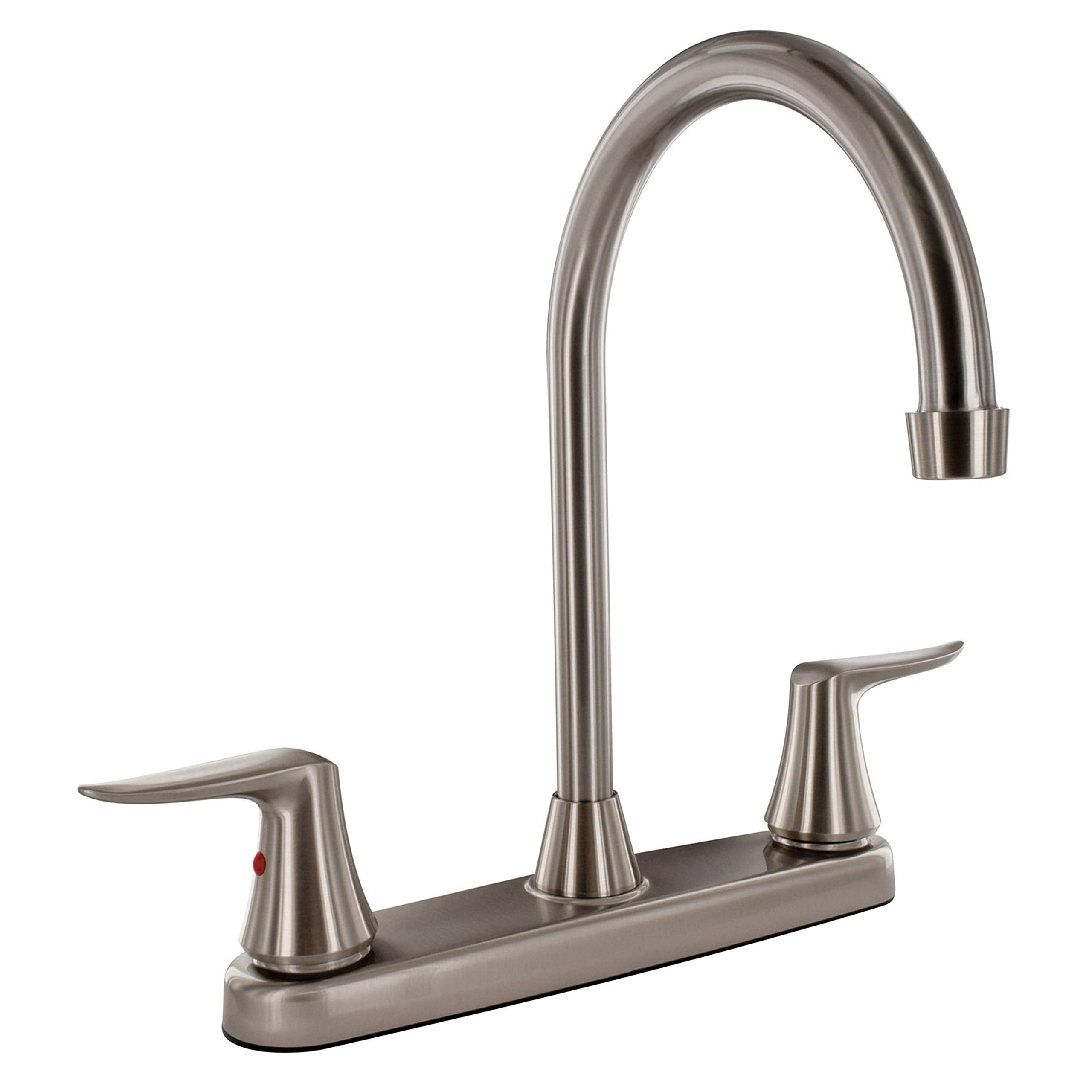 Valterra PF221403 Faucet 8 Deck Brushed Nickel Hi-Arc Spout 2-Handle