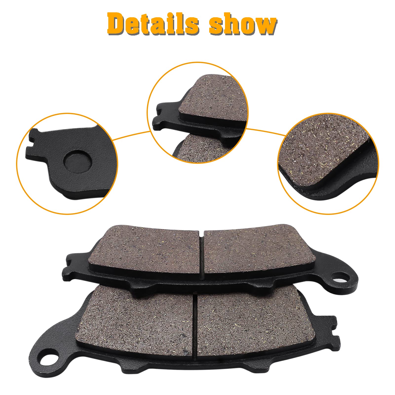 VTX1800 Front and rear Brake Pads Compatible for honda VTX1800 All models 2002-2013 / GL1800 Goldwing All models 2001-2016/ CBR1