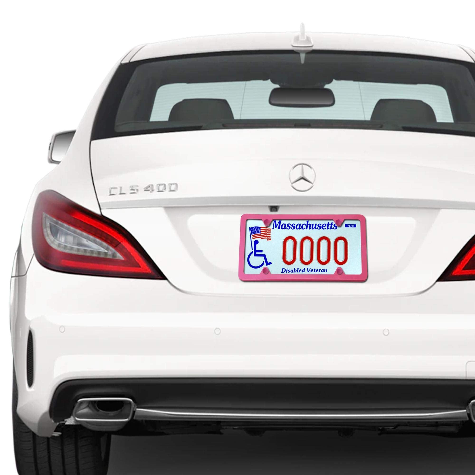 Bggtmo Pink License Plate Frames- Metal Aluminum Car Tag Cover, 2 Pack Slim Front & Rear Holders For Us Vehicles, Rust/Rattle Pr