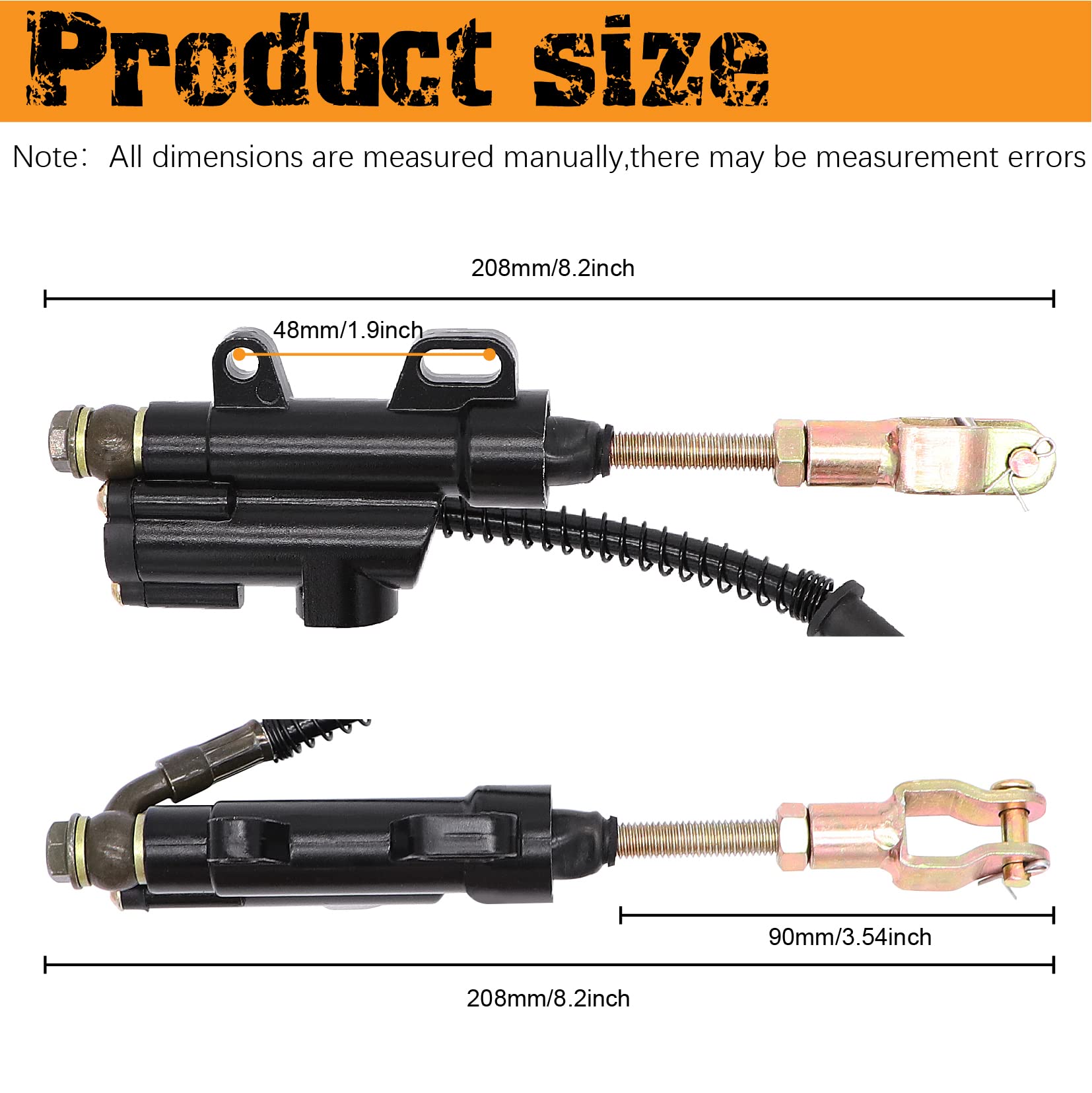 Rear Brake Master Cylinder Caliper Assembly For 50Cc 70Cc 90Cc 110Cc 125Cc Chinese Atv Quad Replacement For Taotao Boulder B1 Co