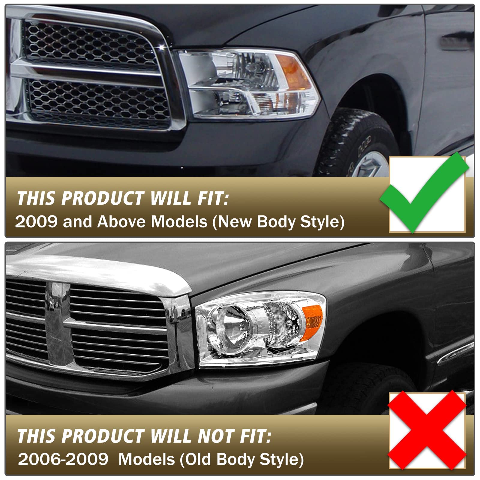 As Headlight Assembly Compatible With 2009 2010 2011 2012 2013 2014 2015 2016 2017 2018 Dodge Ram 1500/10 11 12 13 14 15 16 17 1
