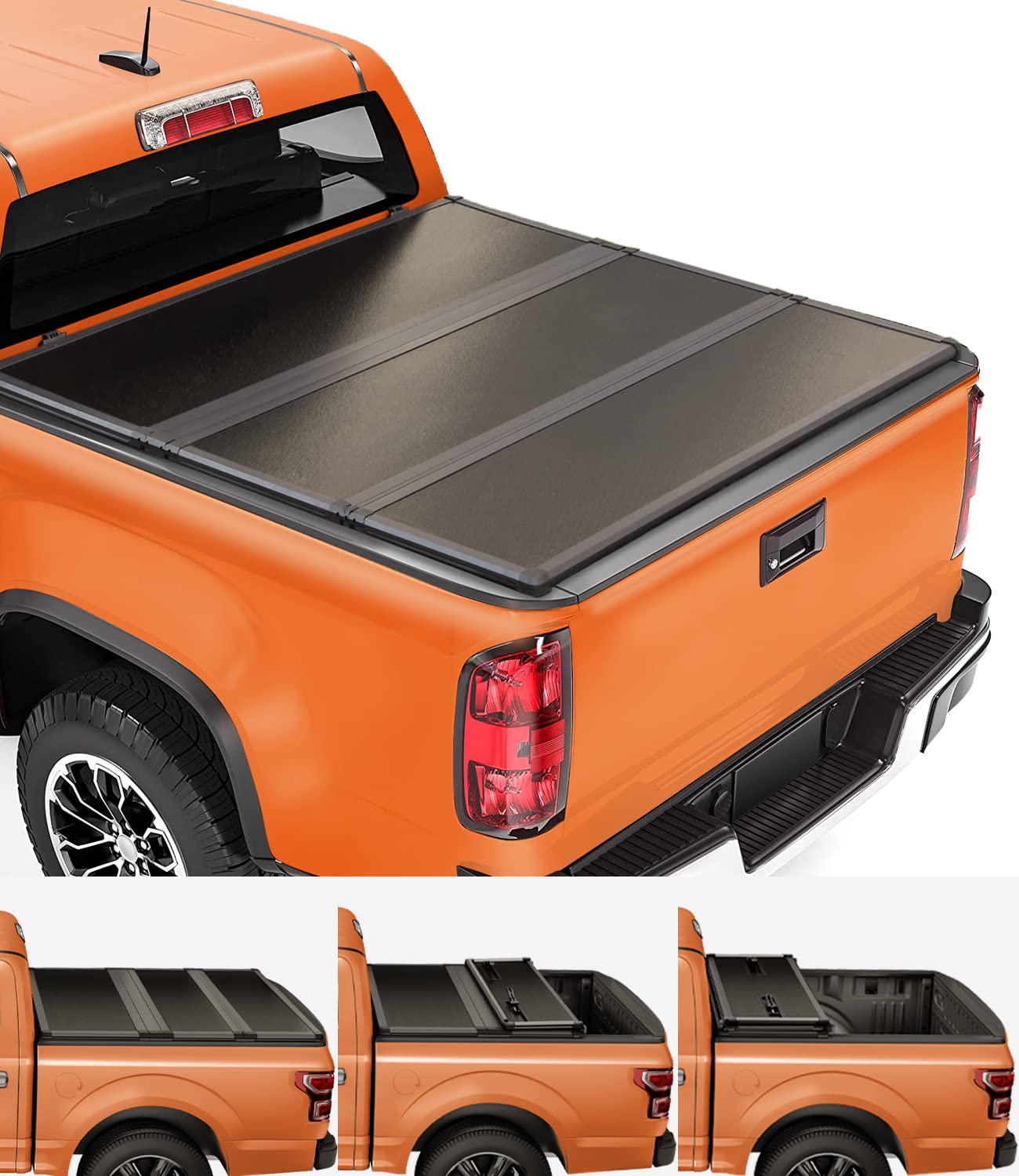 Tiptop Tri-Fold Hard Tonneau Cover Truck Bed Frp On Top For 2015-2025 Colorado/Canyon 6.2Ft Bed (74'') | Tpm3 |