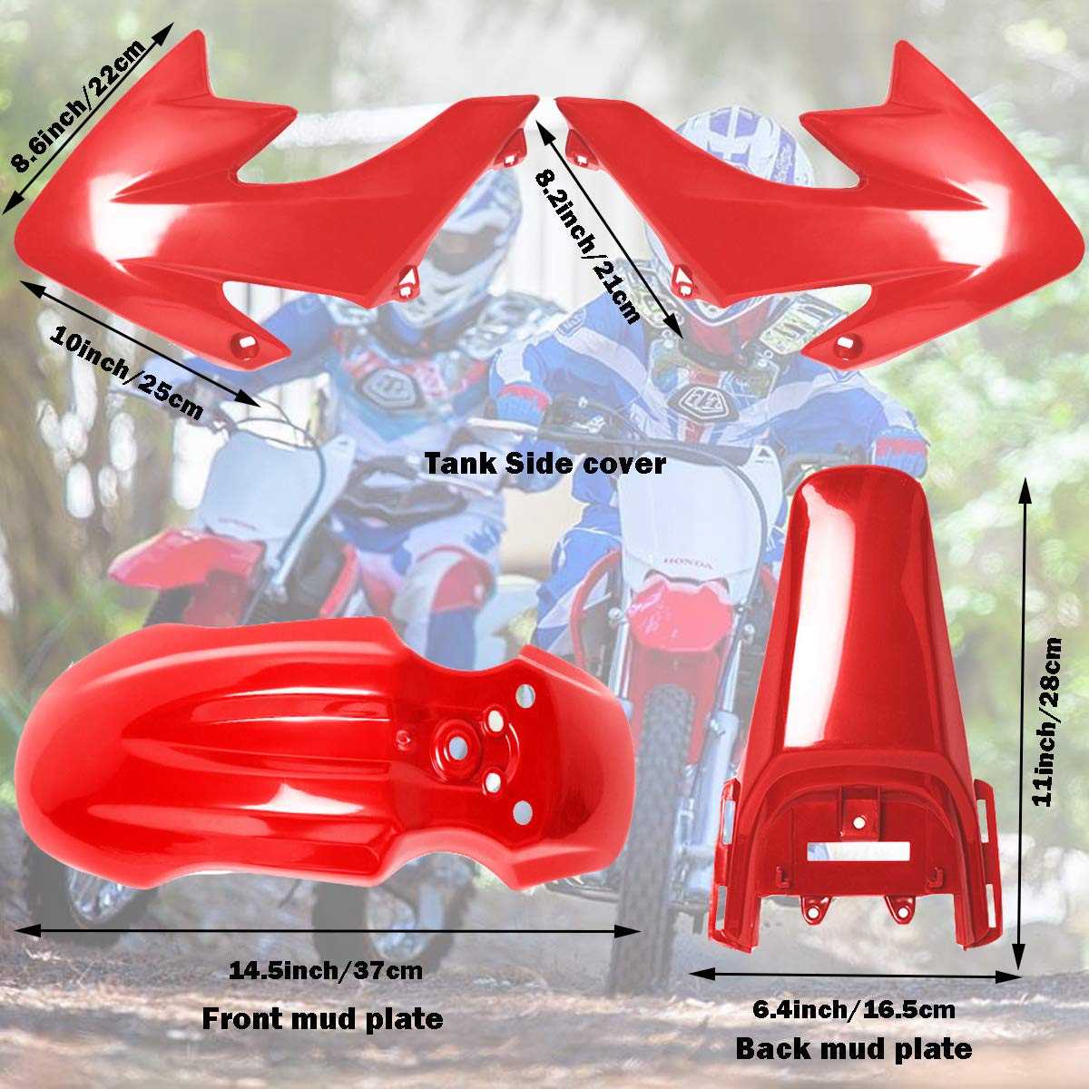 Podoy Crf50 Plastic Kit Red White Xr50 Plastic Fender Kit For Compatible With Xr 50 Crf 50 Sdg Ssr 107 110 125