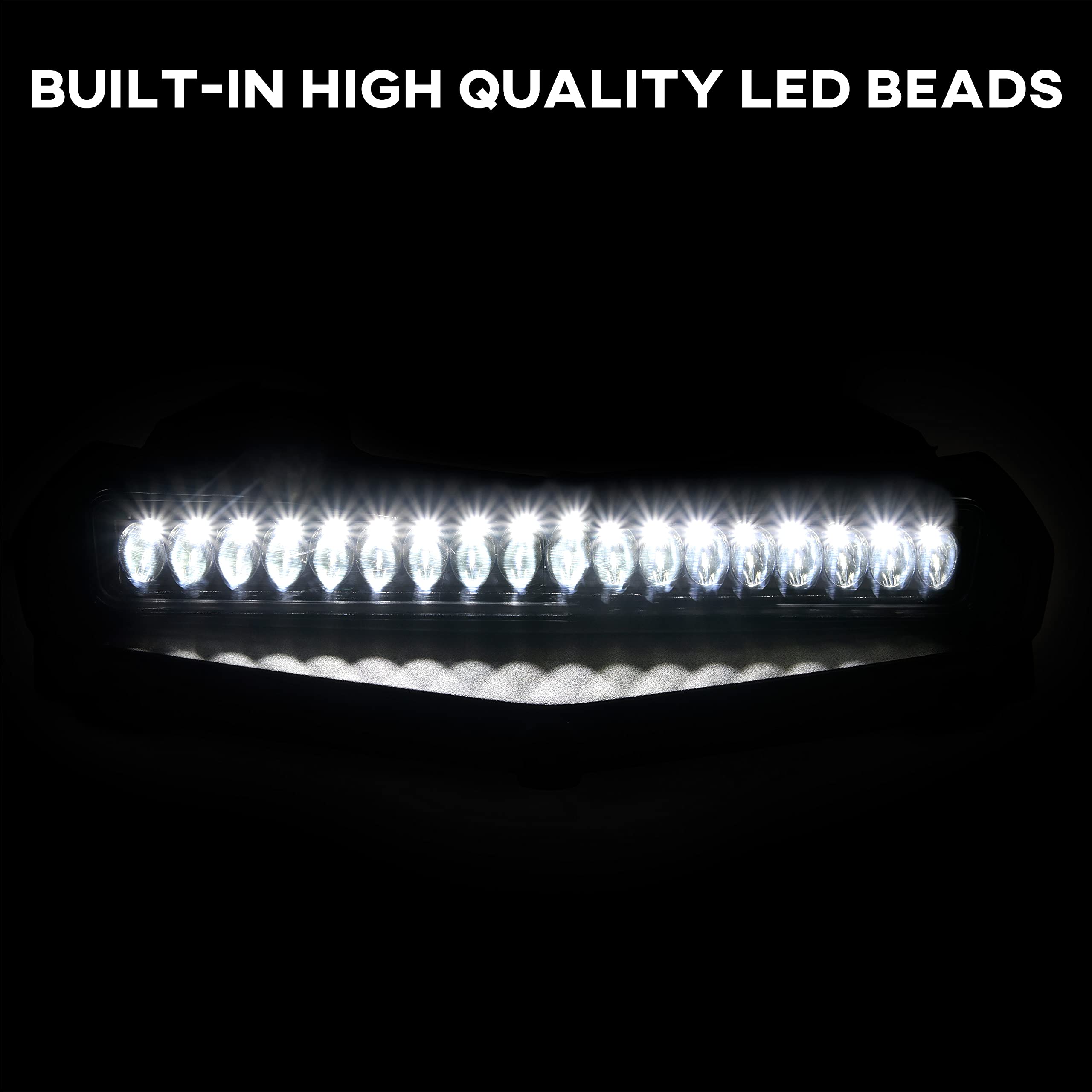 SAUTVS LED Hood Scoop Light for Yamaha RMAX 1000 - White Front Auxiliary Spot Light, Model ZP-YJ-031102-002, 2021-2025 Compatible