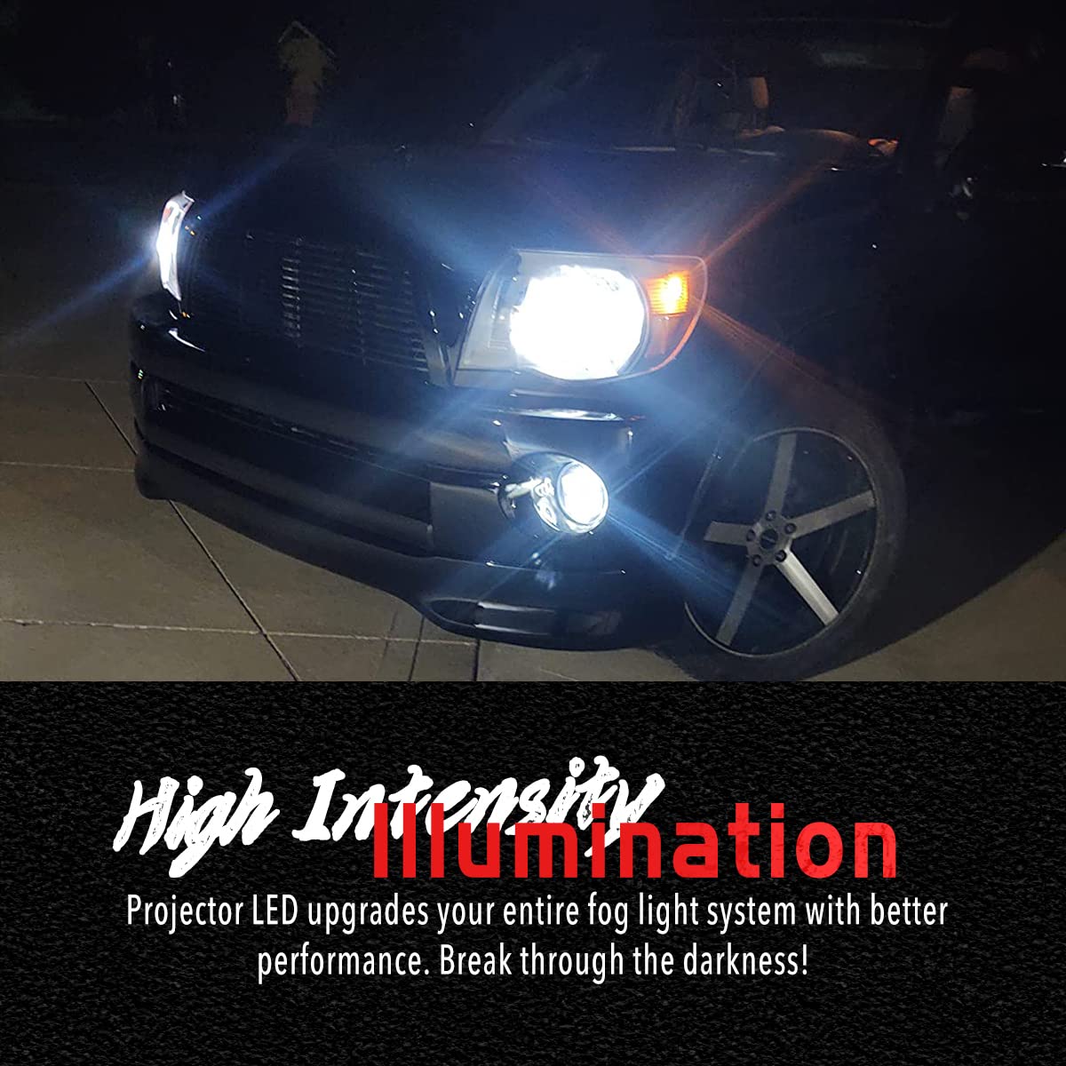 GXENOGO LED Fog Light Assembly for Tacoma 2005-2011, Solara 2004-2006, Sequoia 2008-2015, Tundra 2007