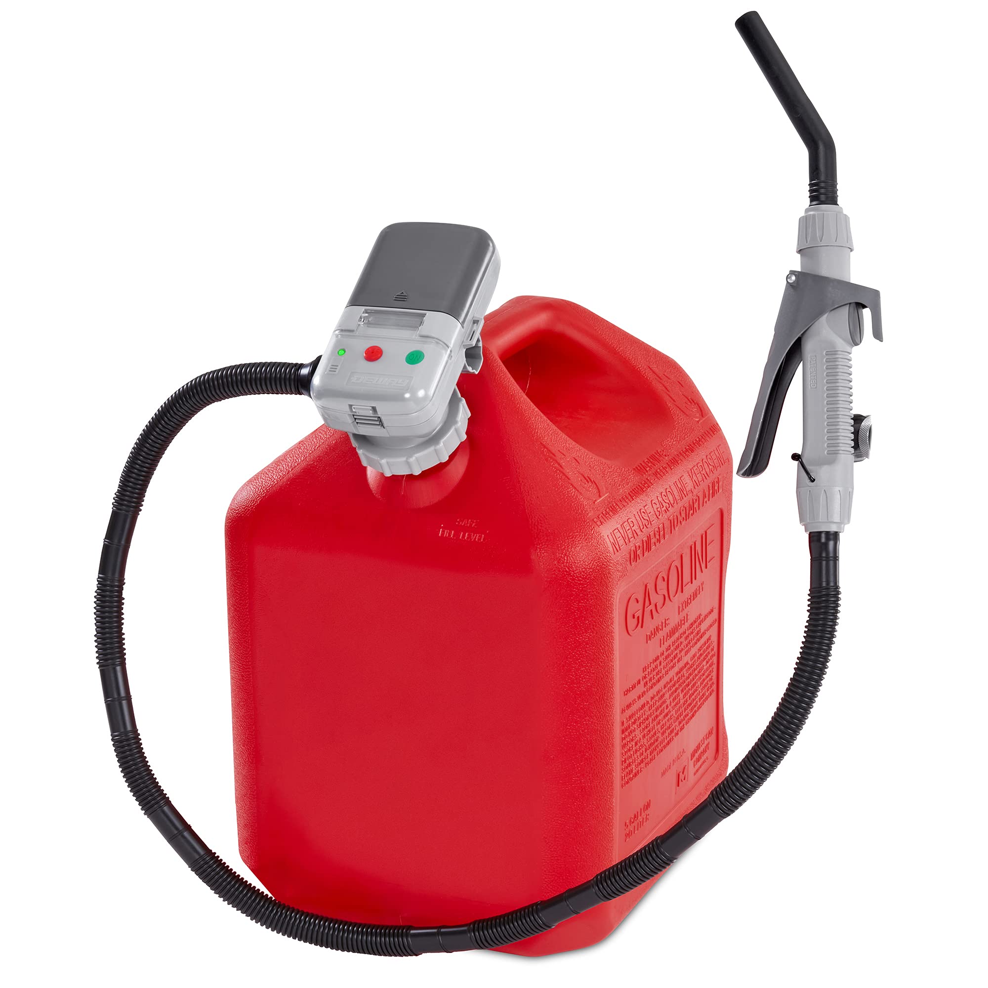 Deway Automatic Fuel Transfer Pump With Nozzle For Flow Control & Stop, Fits All Size Gas Cans, Extra Long Hose, For Gasoline, D