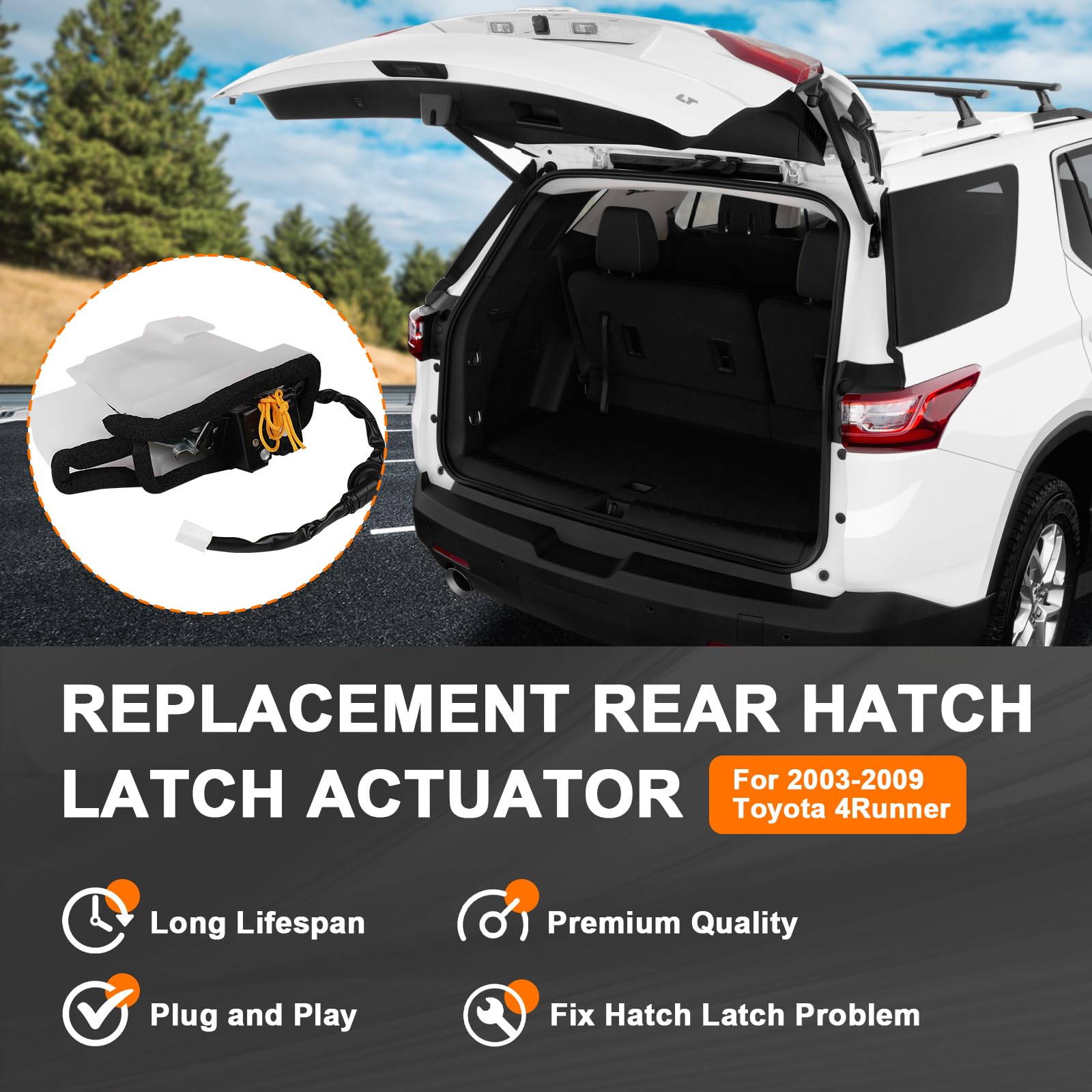 Rear Hatch Latch Actuator for Toyota 4Runner 2003-2009 Back Door Lock Assembly Trunk Latch Replace Toyota 69110-35090 69110-3506