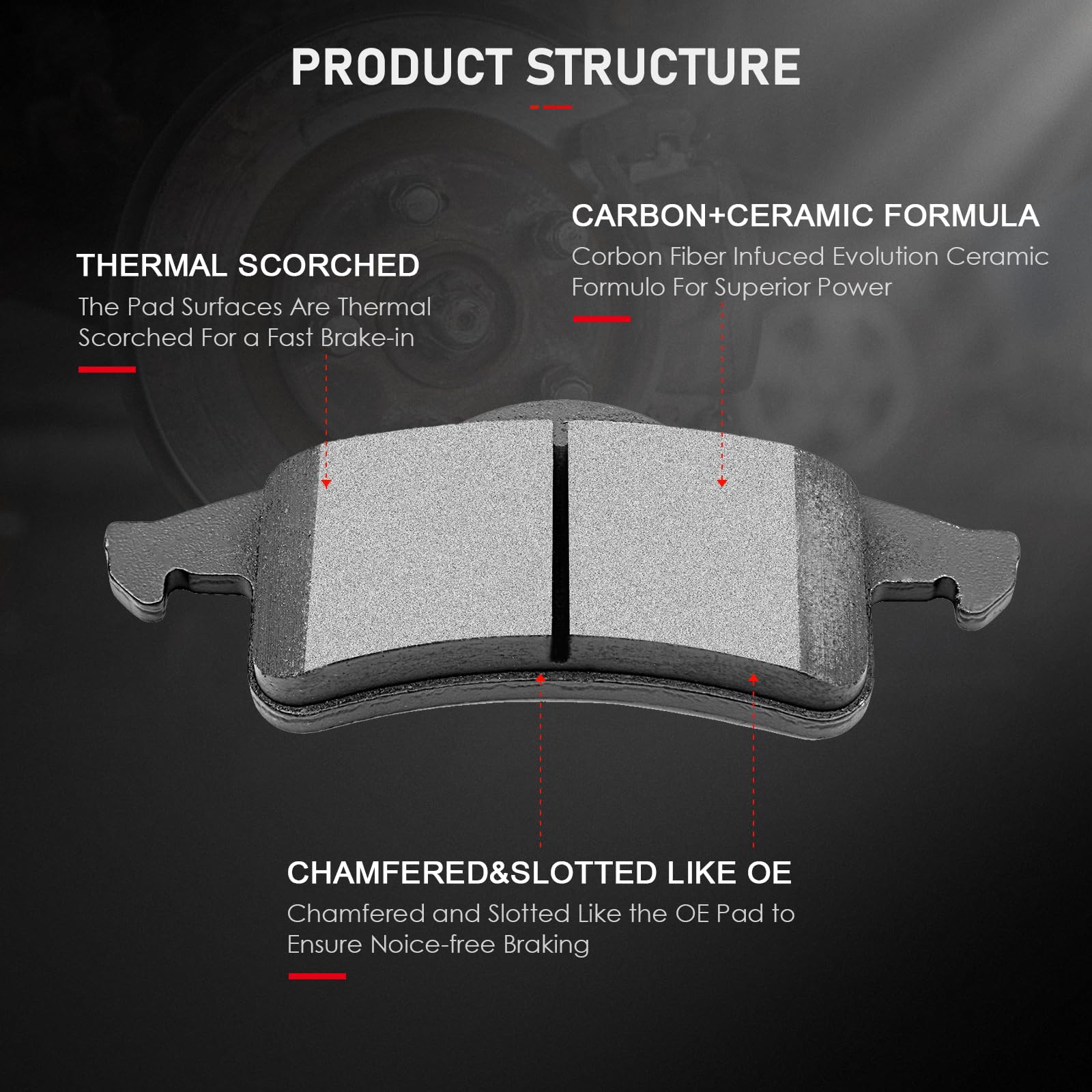 Cciyu D945 D791 Front Rear Ceramic Brake Pads Kits 8Pcs Fit For 1999-2004 For Jeep Grand For Cherokee