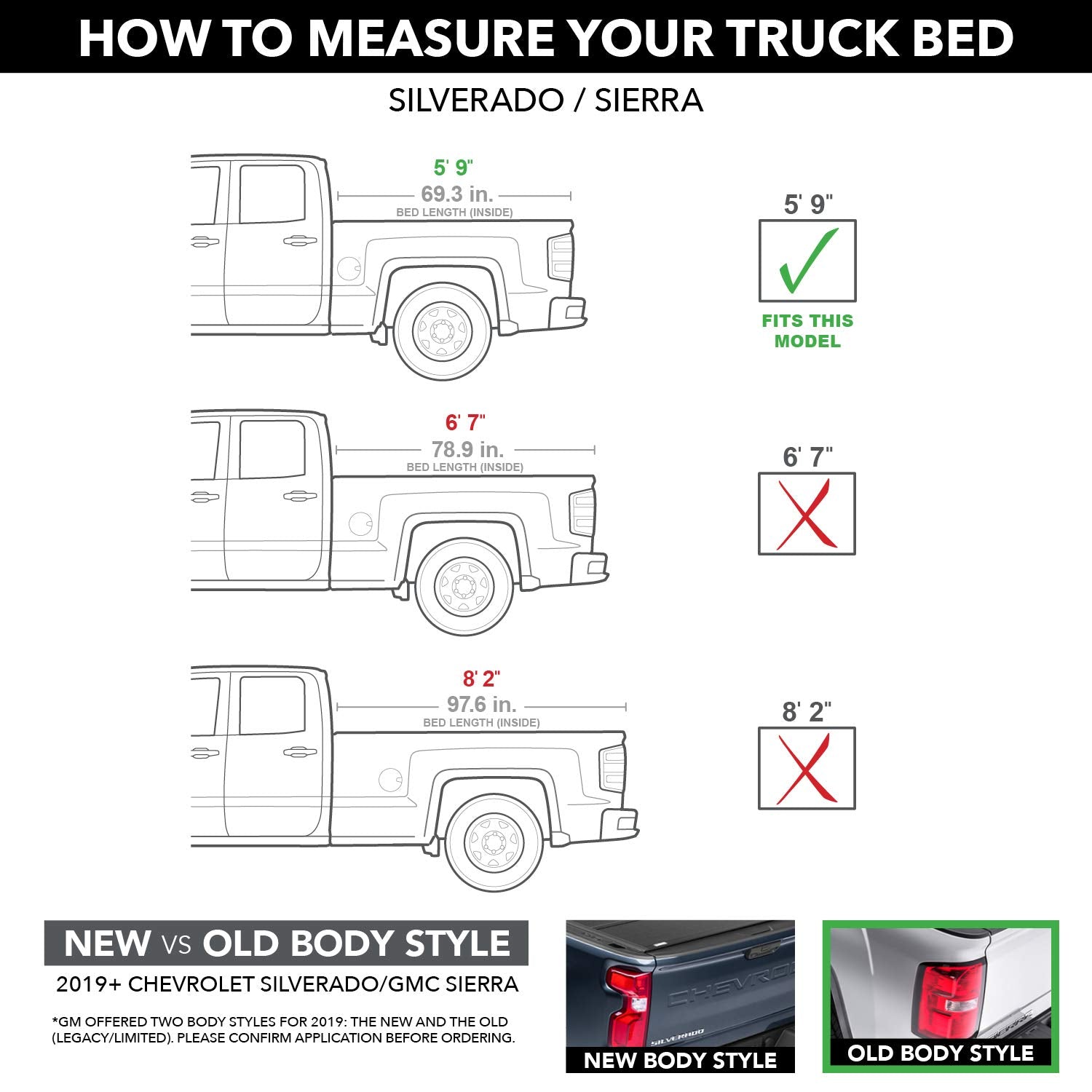 Tonno Pro Lo Roll, Soft Roll-Up Truck Bed Tonneau Cover | Lr-1050 | Fits 2014 - 2018, 2019 Ltd/Lgcy Chevy/Gmc Silverado/Sierra 1500 5' 9' Bed (69.3')