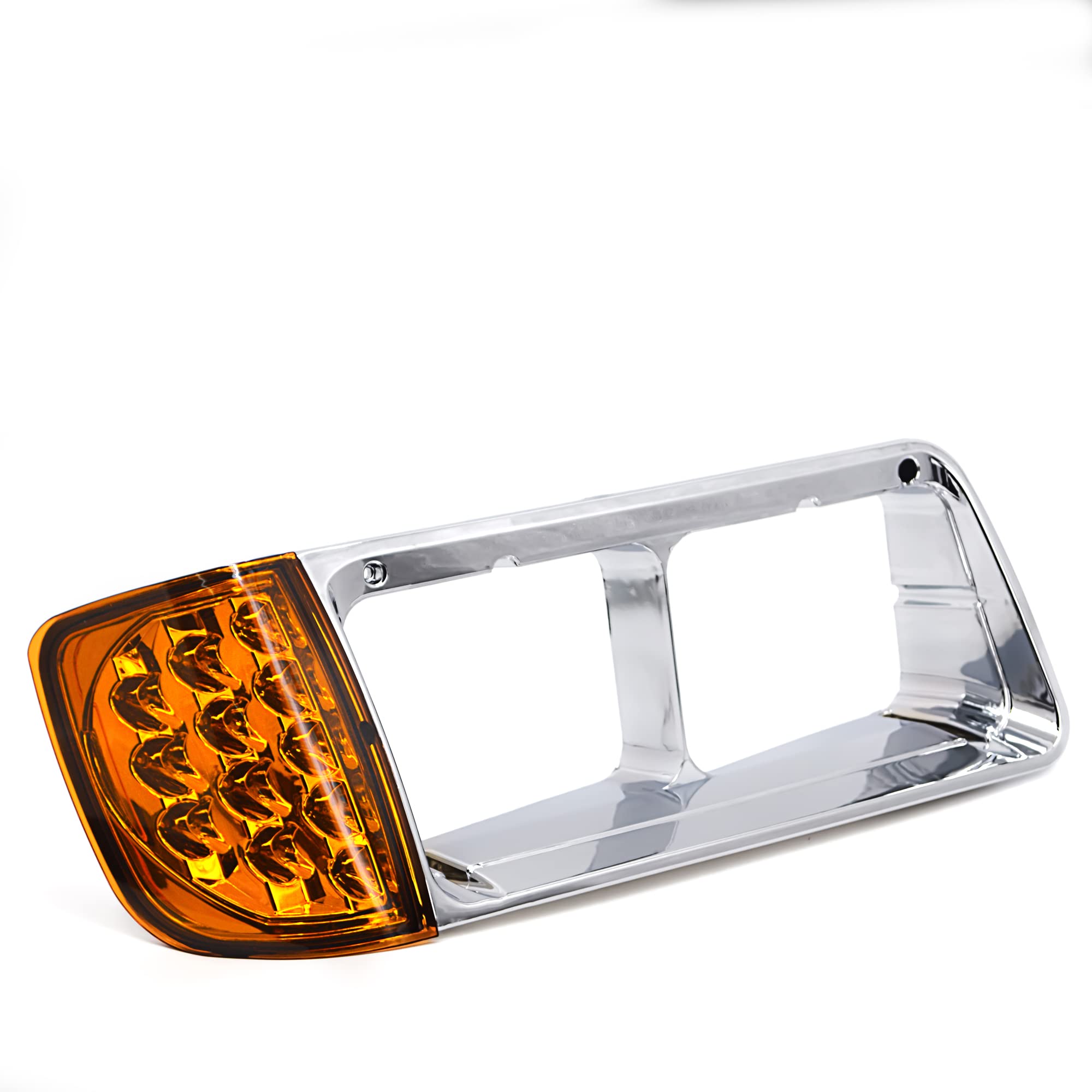 Torque Headlight Bezel Passenger Right Side Replacement For 1989-2002 Freightliner Fld Semi Trucks With Amber Led Turn Signal Li