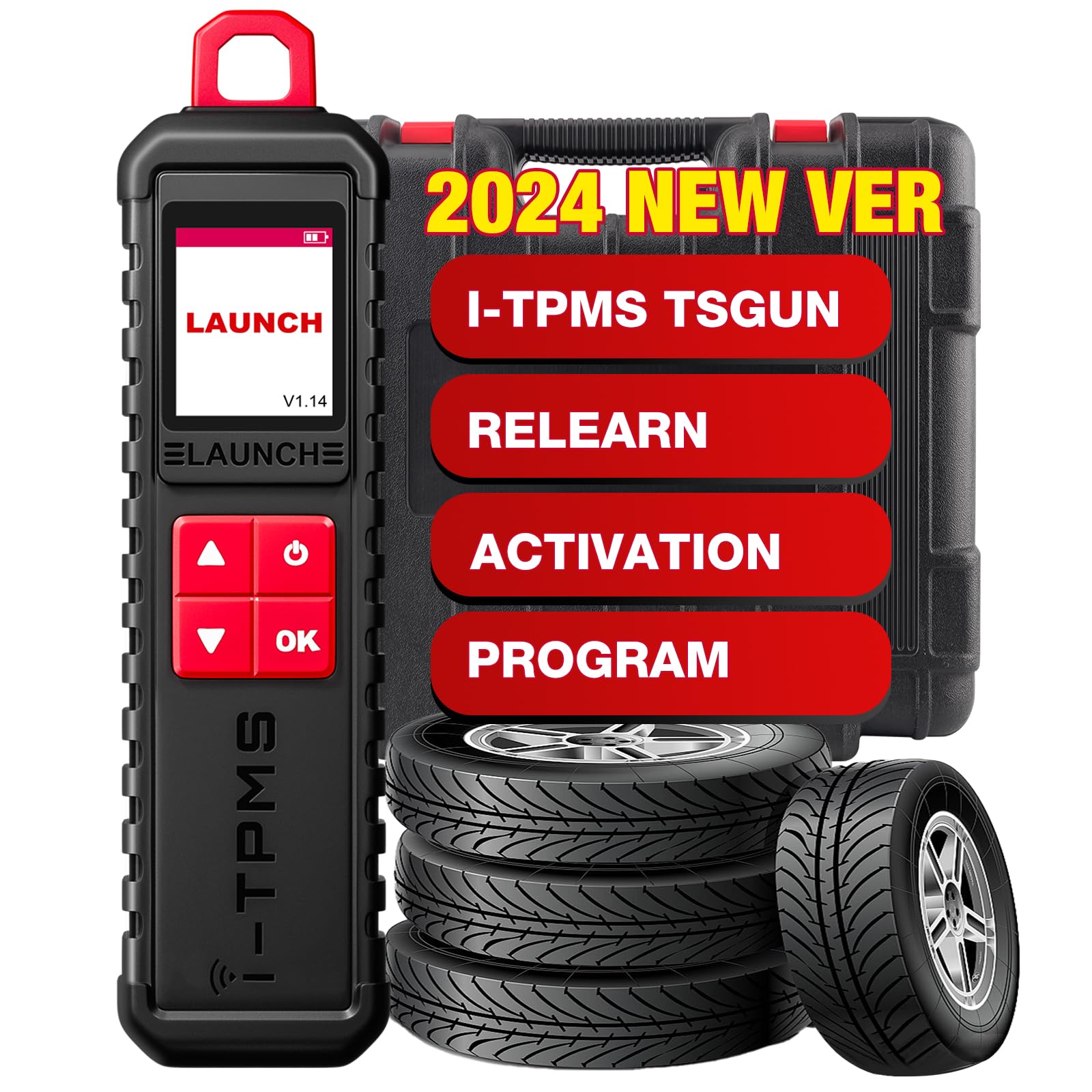 LAUNCH X-431 TSGUN Tire Pressure Detector Tool - Relearn, Reset, Coding for TPMS Sensors, Android Compatible, TSGUN-NEW