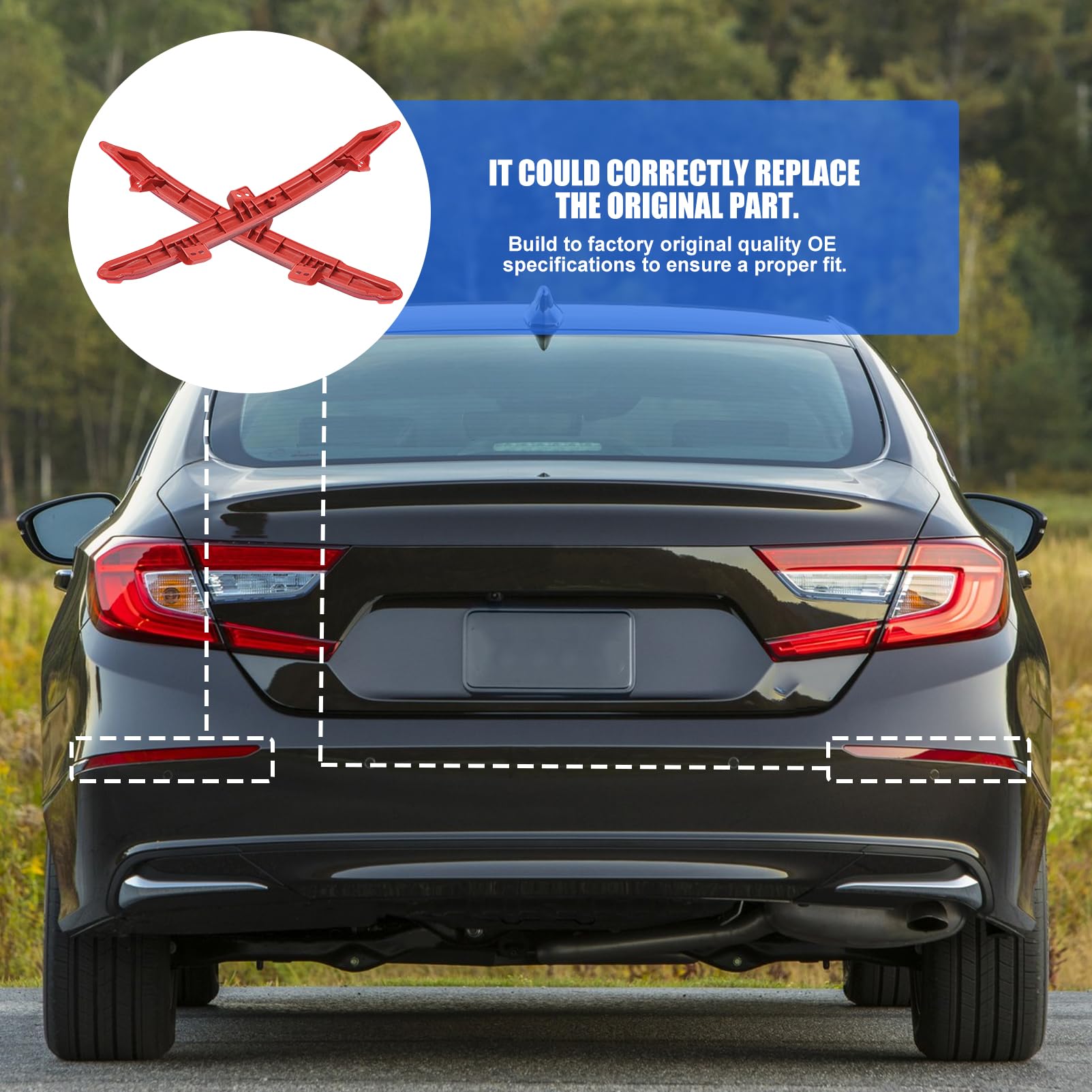 Rear LH&RH Bumper Reflectors Fit for Honda Accord 2018 2019 2020 2021 2022 Replace HO1184113 HO1185113 33555-TVA-A01 33505-TVA-A