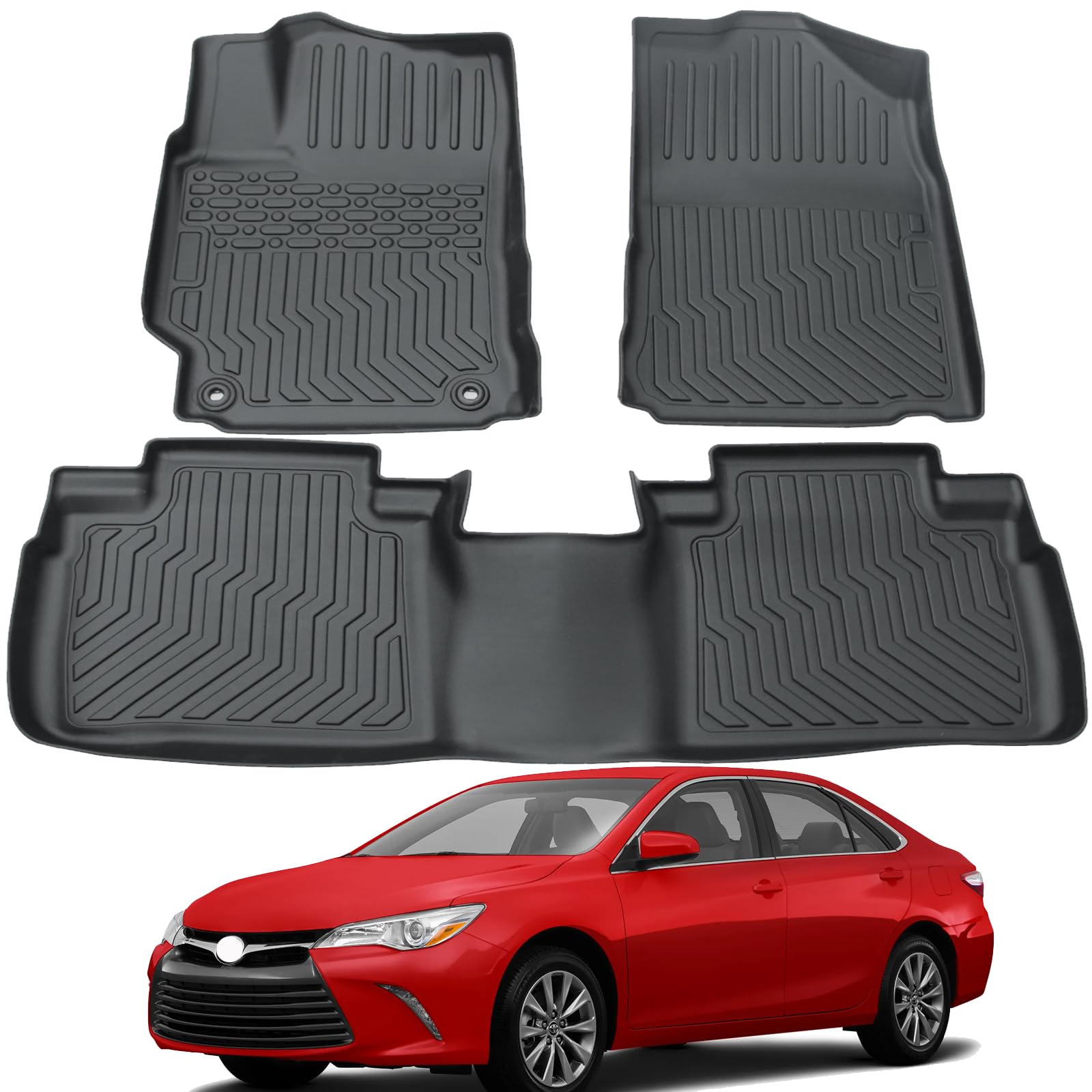 All Weather Rubber Car Floor Mats Compatible With 2015-2017 Toyota Camry, Fit For Toyota Camry Floor Mat Full Set Includes 1St A