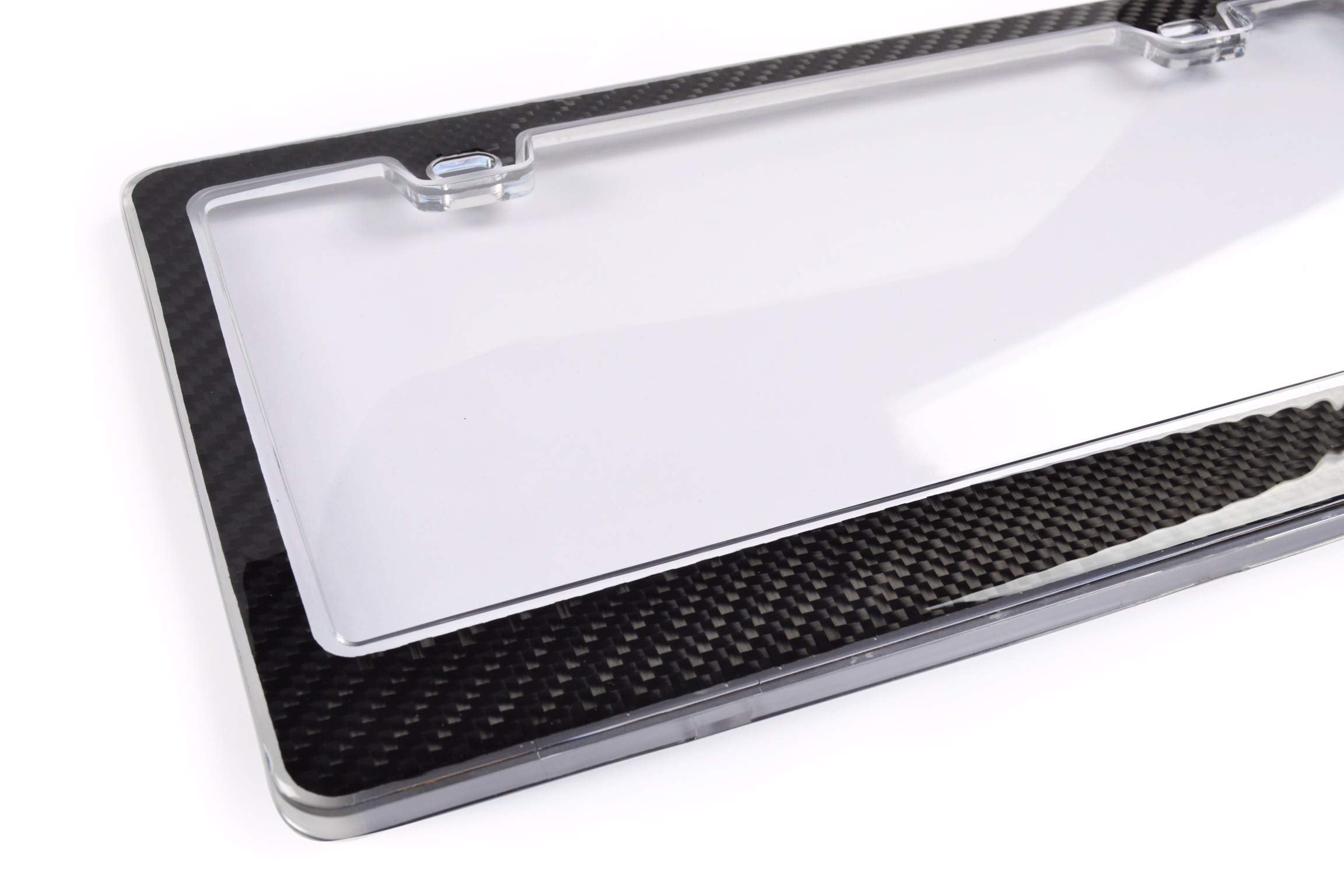 BLVD-LPF OBEY YOUR LUXURY Carbon Fiber License Plate Frame - 100% Real Carbon Fiber, Black, Model PCCFLPF-001-CLEAR, 1 Pack