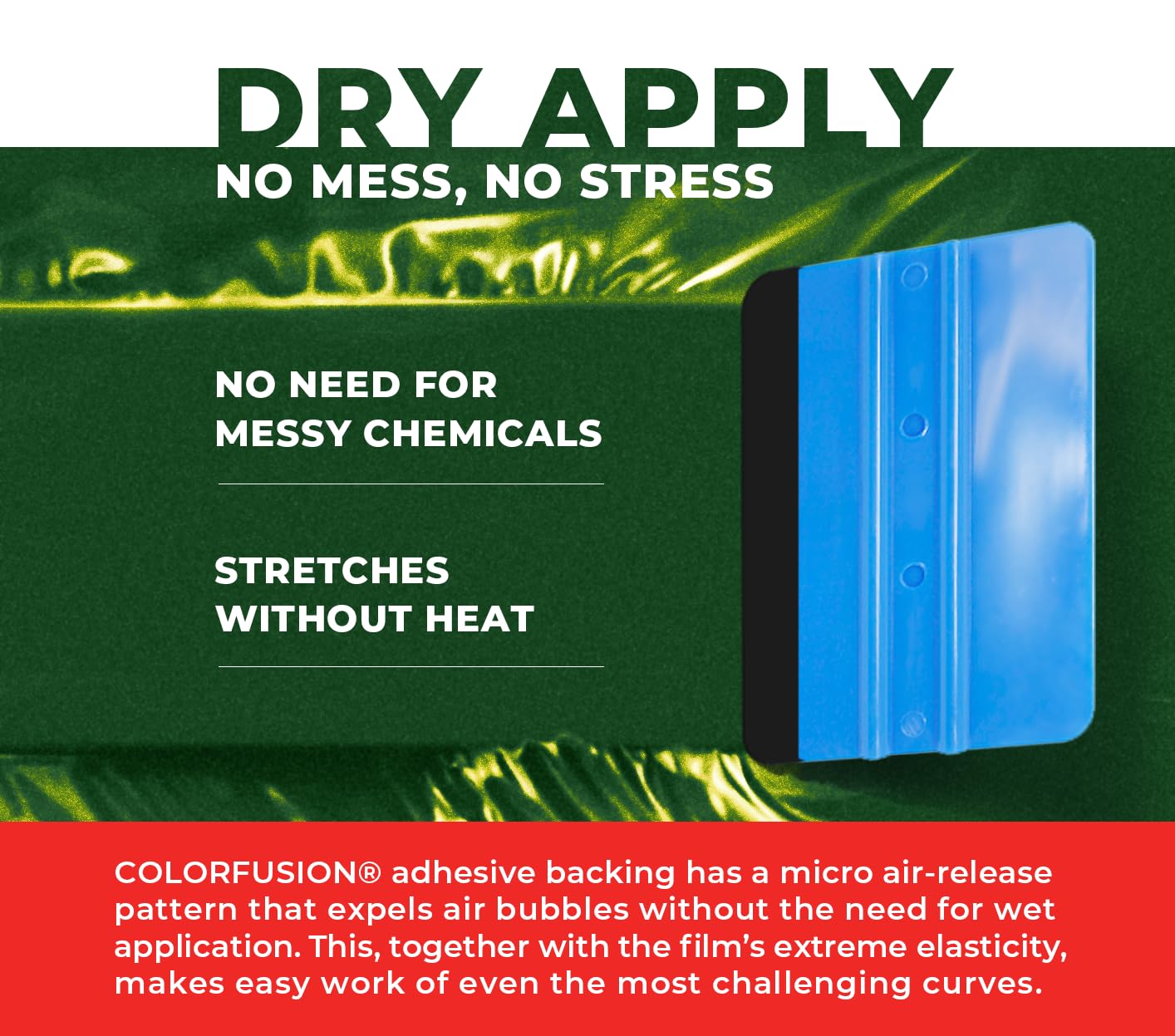 Colorfusion Ppf By Vvivid, Gloss Urban Green Dry Apply Ppf Vinyl Car Wrap Roll 1Ft X 5Ft
