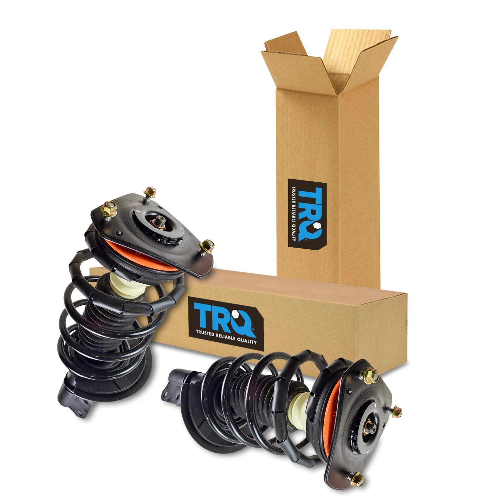 Trq Front Strut & Coil Spring Assembly Set Driver & Passenger Sides Compatible With 97-05 Buick Century 05-09 Lacrosse 97-04 Reg