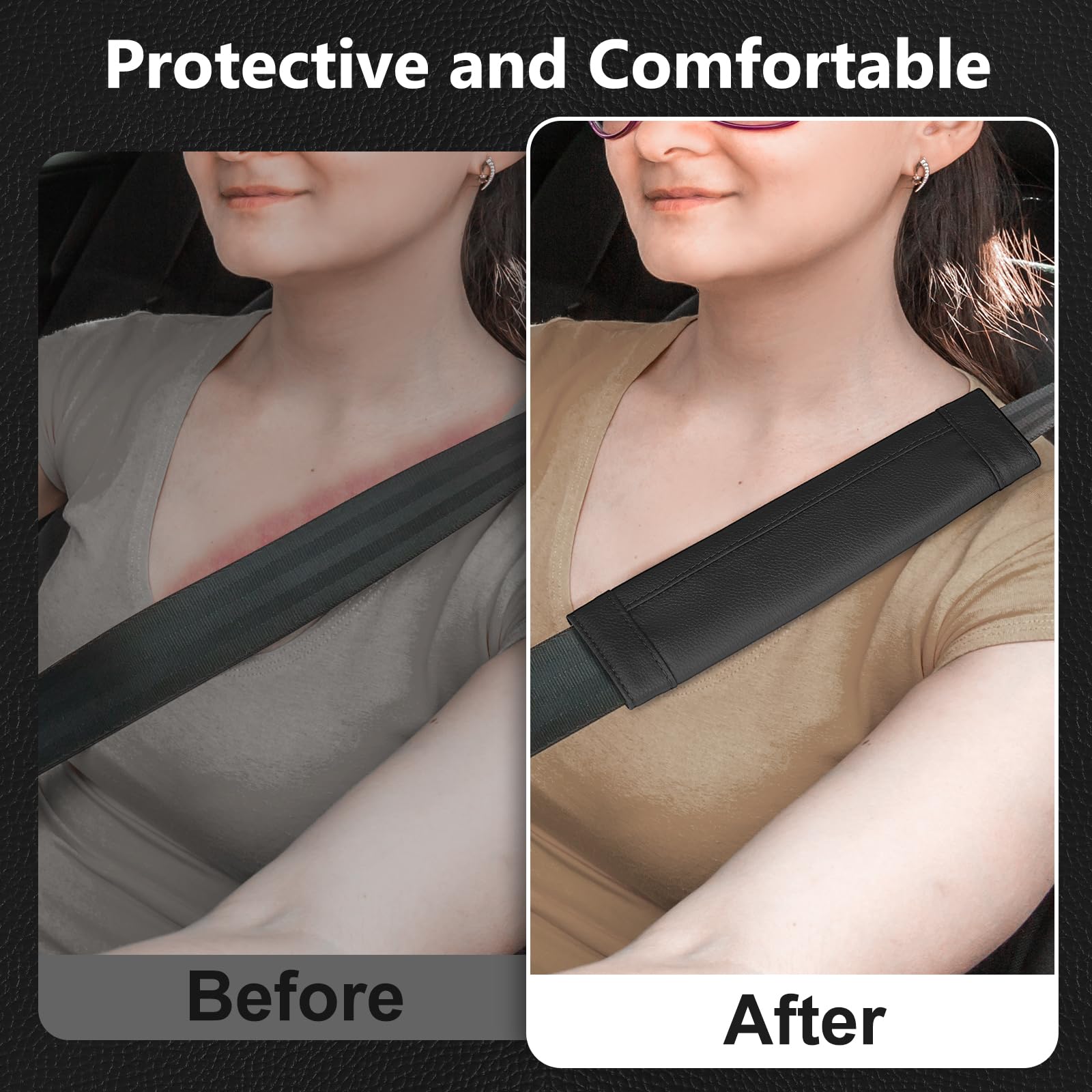 Seg Direct Black Seat Belt Pads Pack Of 2