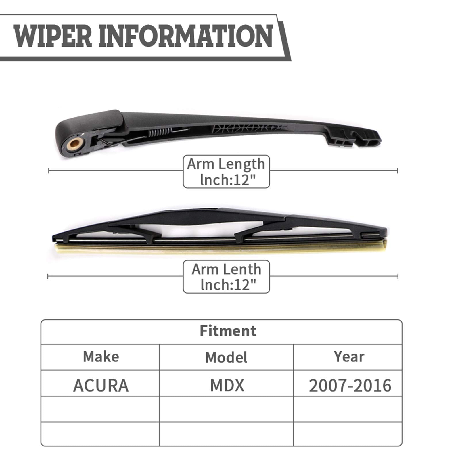 Hodee Rear Wiper Arm Blade Nut Set Replacement For Acura Mdx 2007-2016,Rear Wiper Cover Accessories Assembly, Wiper Cap Set For