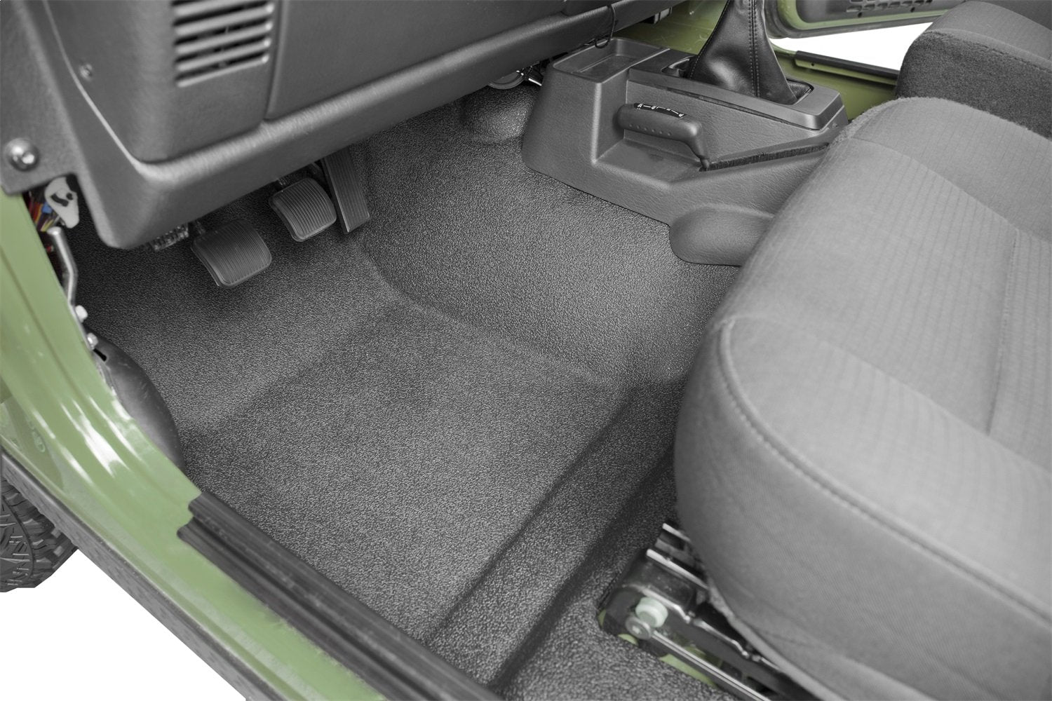 Bedrug Jeep Kit - Bedtred Bttj97F Fits 97-06 Wrangler Tj/Lj Front 3Pc Floor Kit (With Center Console) - Includes Heat Shields