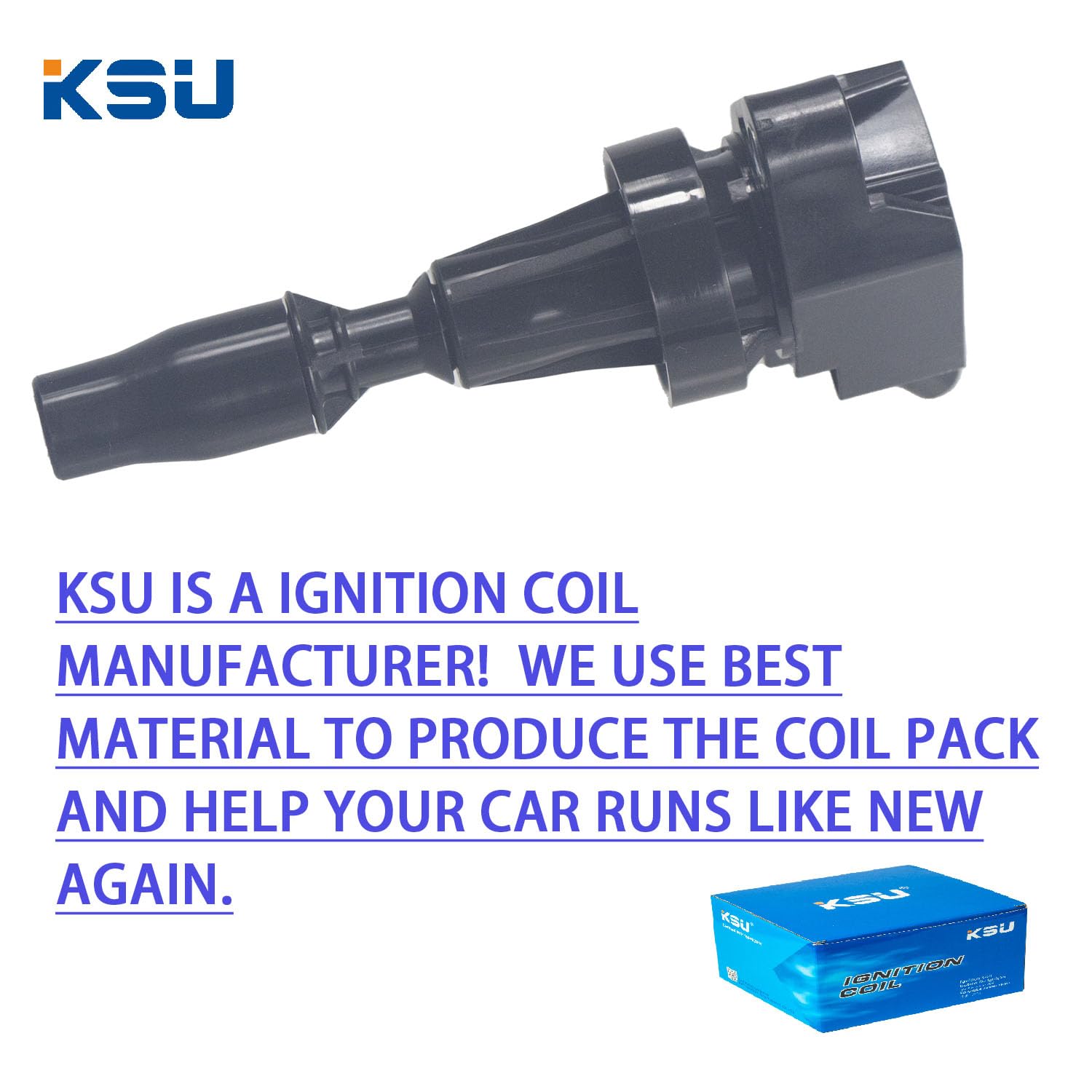 Ksu Ignition Coil Pack Spark Plug For Kia Forte 1.6L L4 Turbocharged 2016 2017 2018 2019 2020 2021 2022 2023 Uf817 27301-2B120