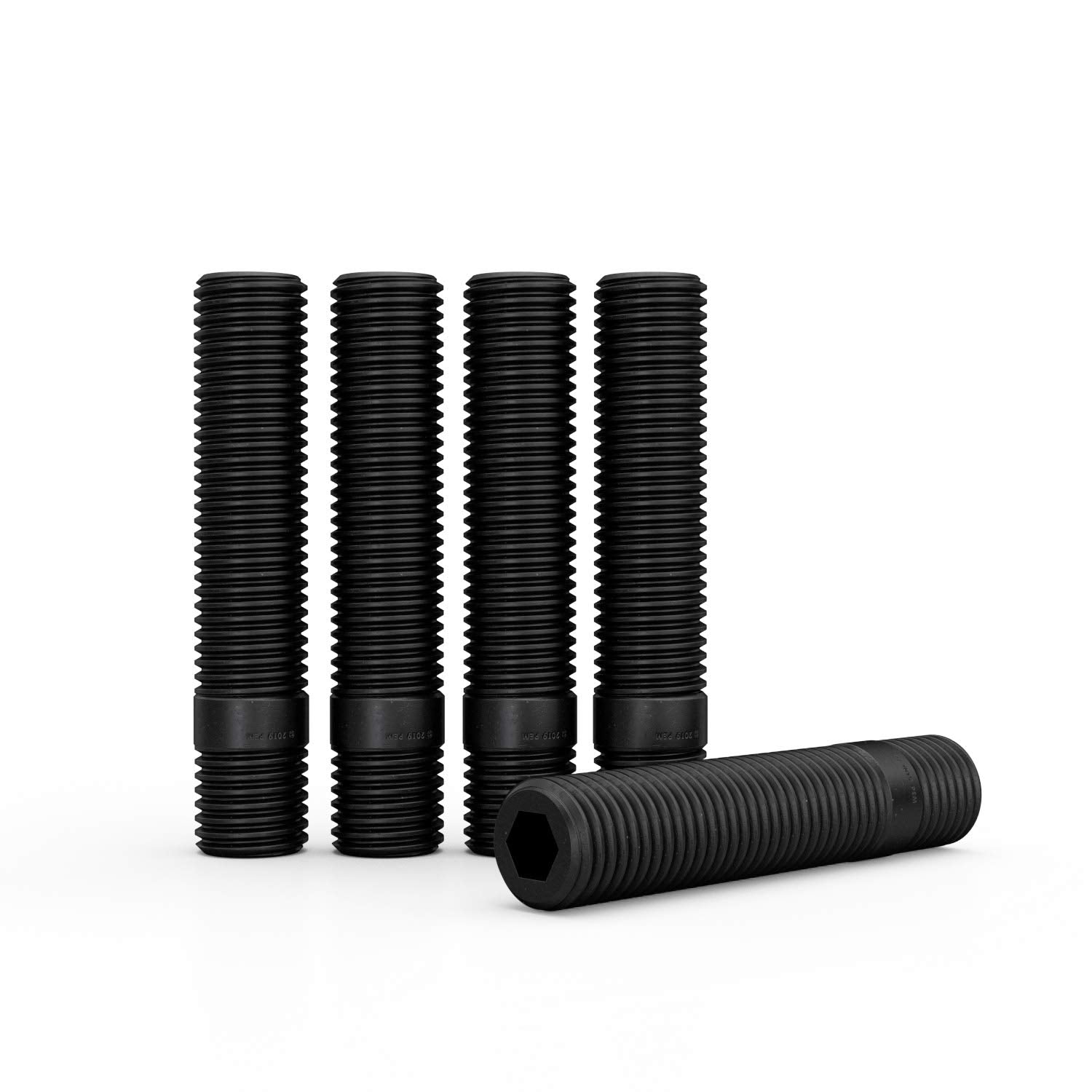 10Pcs Extended Black Wheel Stud Conversion - 12X1.5 To 12X1.5, 95Mm Total Length, 78Mm Shank Length - Compatible With Bmw Vehicl