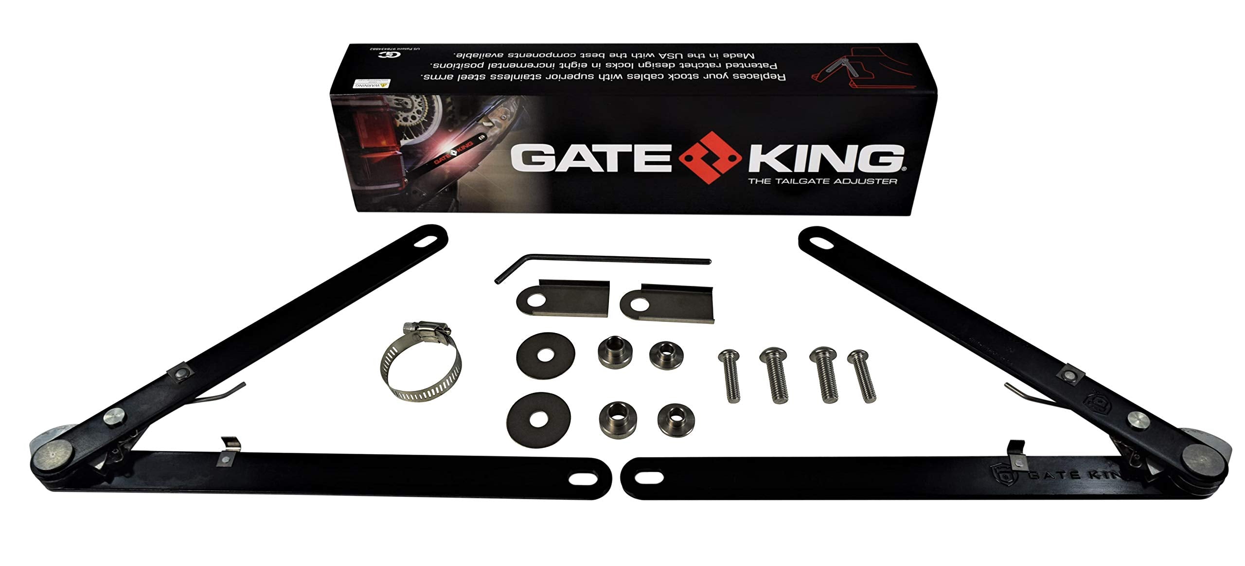 GATE KING Ratcheting Multi Position Pickup Truck Tailgate Adjuster for Chevy Silverado & GMC Sierra 1500/2500/3500 (20072018) M