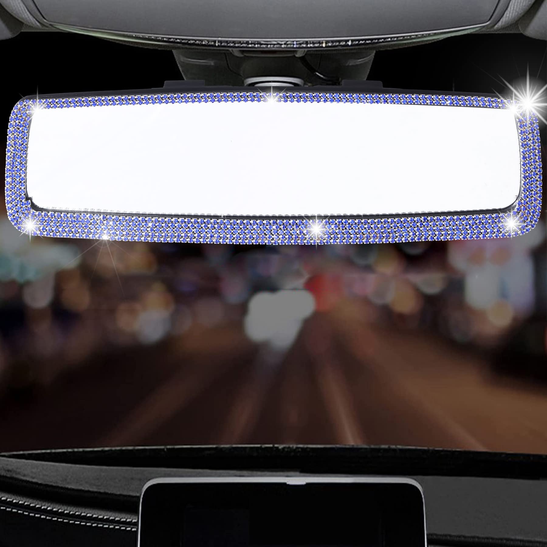 Livtee Bling Car Rearview Mirror, Car Bling Decorations Rear View Mirror With Hd Glass, Bling Car Interior Accessories For Women