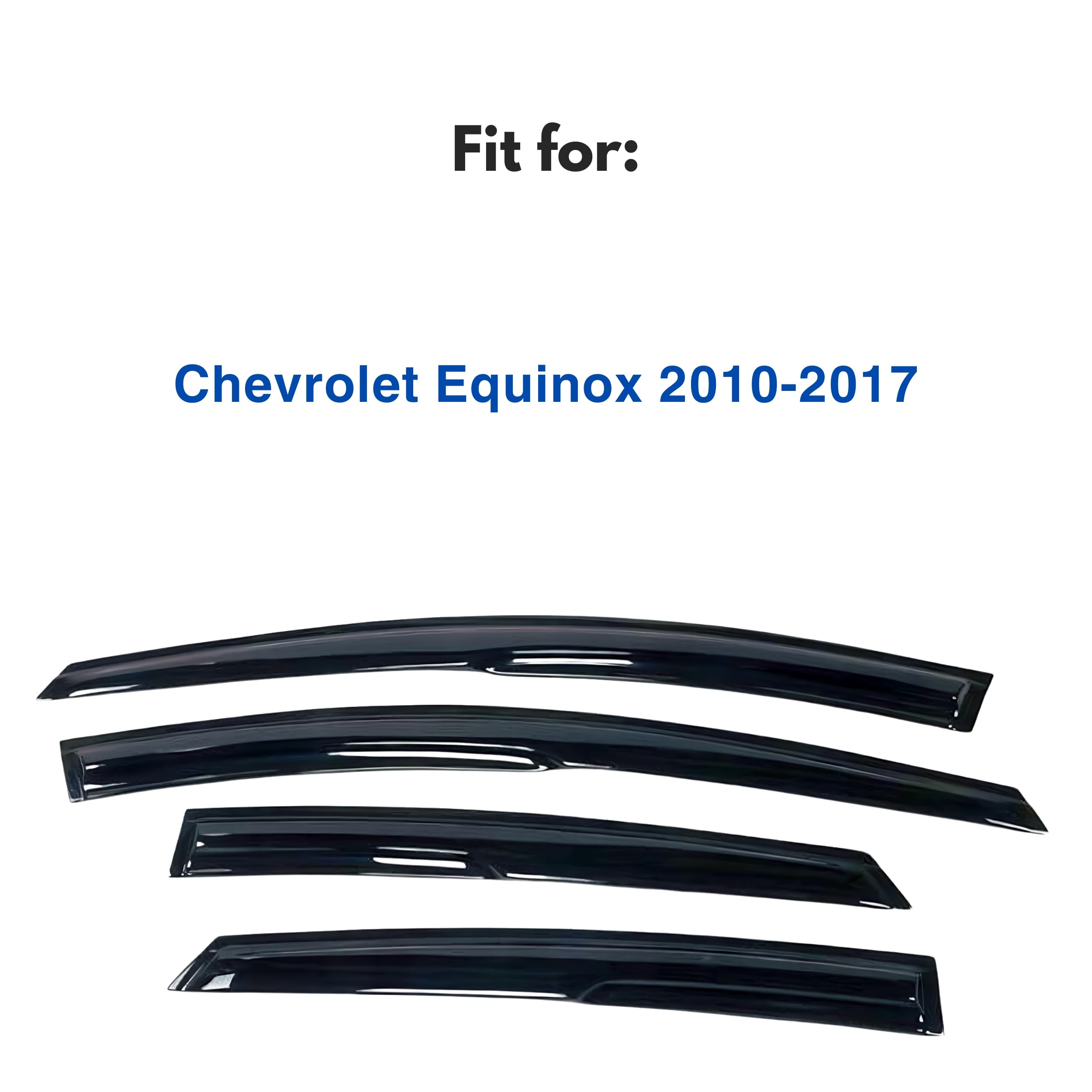 Ig Window Visor For Chevy Chevrolet Equinox 2010-2017, Rain Guard Tape-On Extra Durable Sun Wind Side Vent Window Deflector Muge