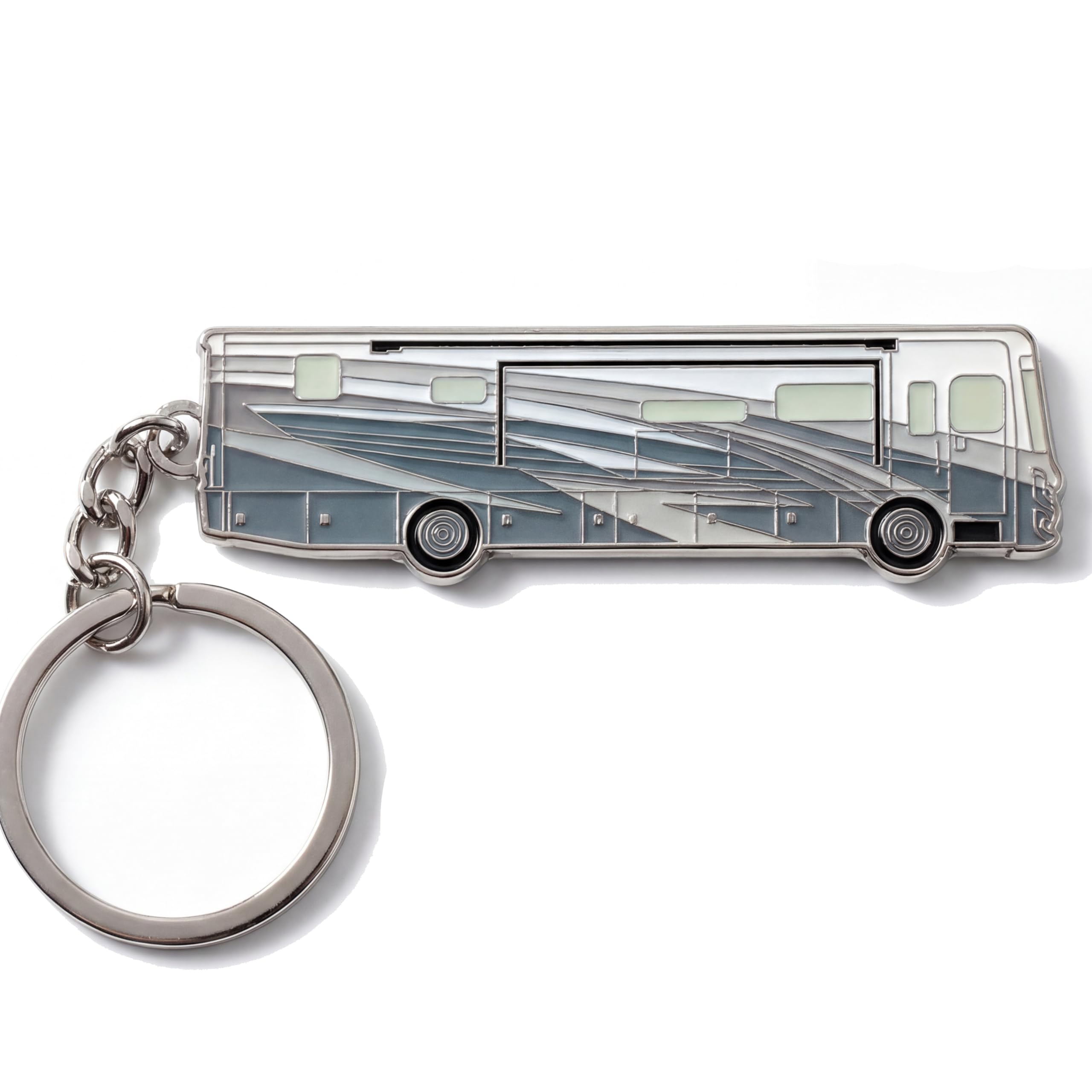 3dcrafter Camper accessories keychain for RV Class A motorhome gift for travel trailer decor cute and fun key chain (Grey Class 