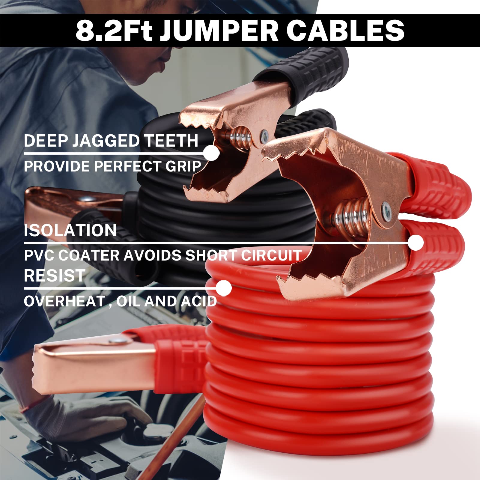 Car Roadside Emergency Kit With Battery Jumper Cables,Car Accessories For Men Or Women,Automotive Safety Kit For Car,Vehicle, Tr