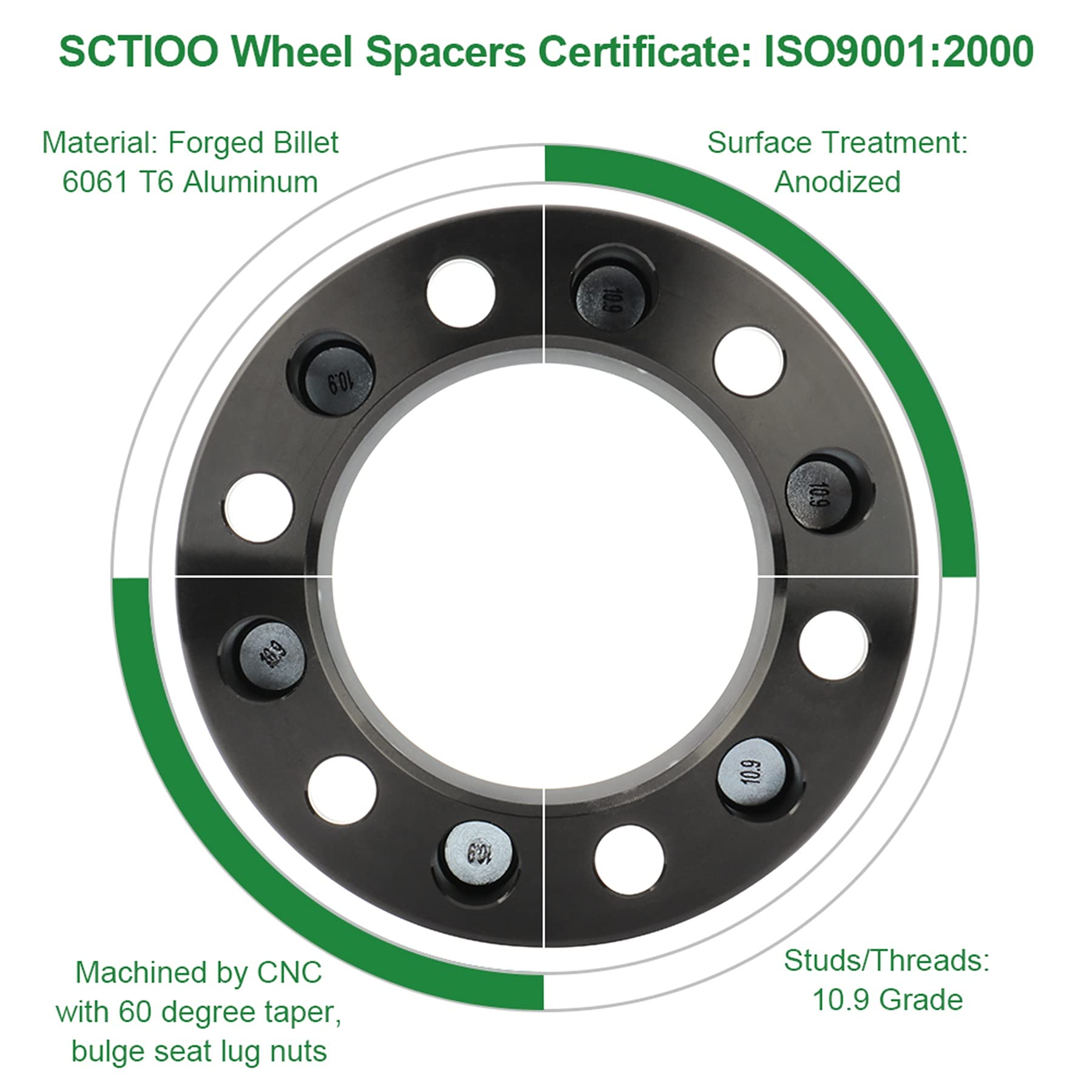 SCITOO 4PCS 1.25'' 5 Lug Hubcentric Wheel spacers 5x5 to 5x5 5x127mm Wheel Spacer 1/2'' x20 Studs 71.5mm fit for 2007-2014 for J